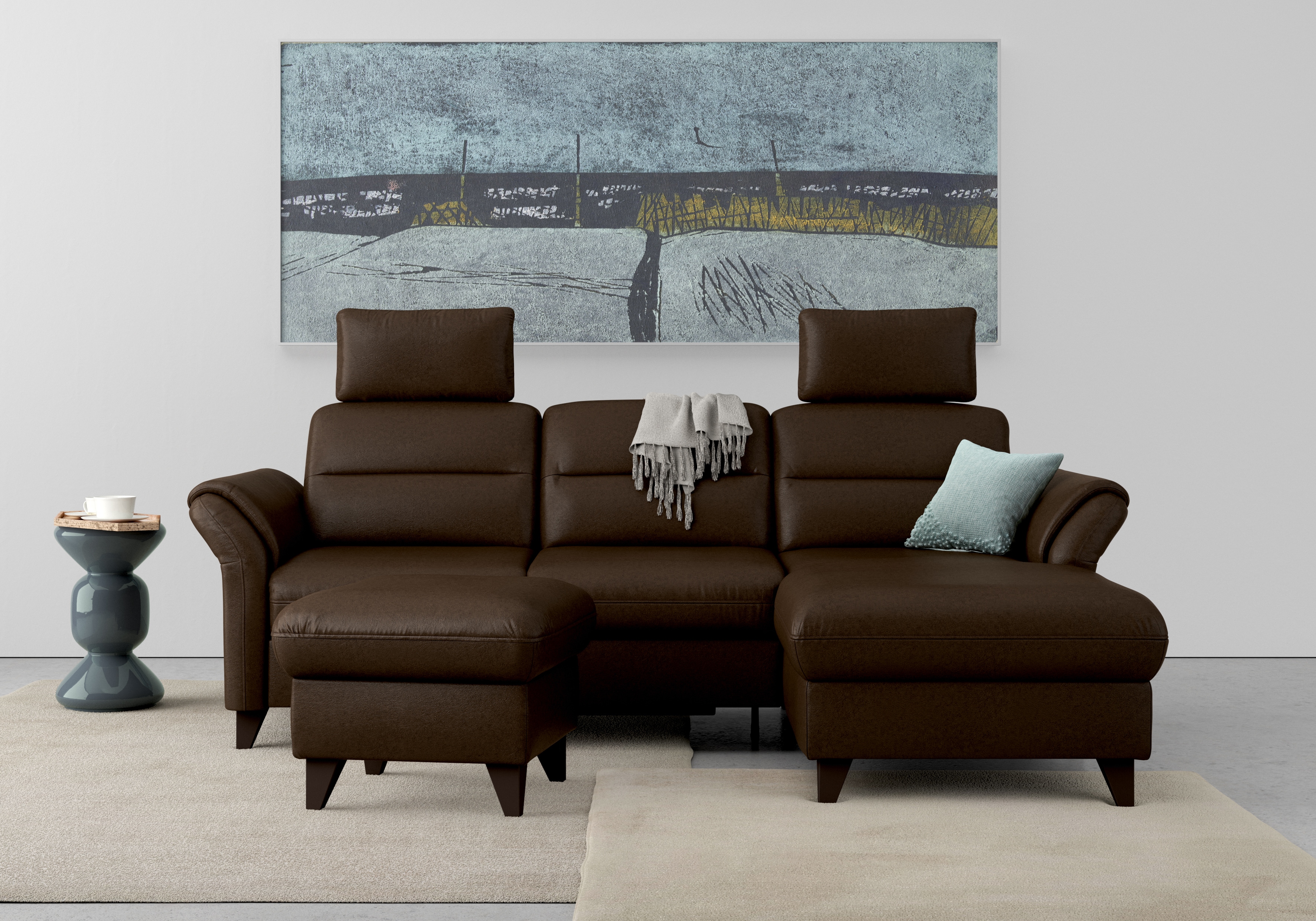 sit&more Ecksofa "Mellum L-Form" Federkern, optional Schlaffunktion, Bettkasten & Armteilfunktion