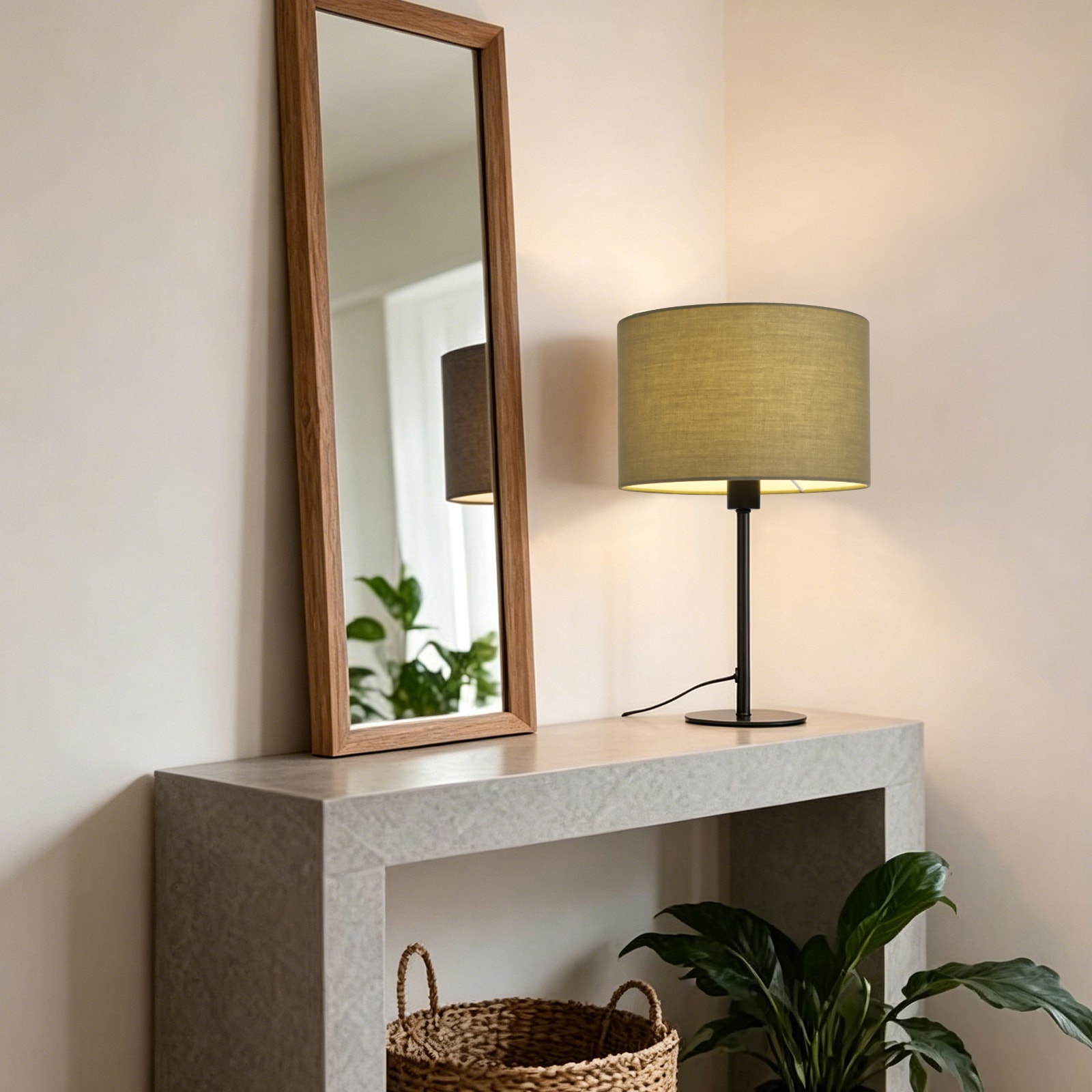 OTTO home Tischleuchte »Avveline - Textilschirm Tischlampe« E14 1 Stk. Tischlampe mit Stoffschirm, Höhe 36 cm, Ø 23 cm, Fassung E14