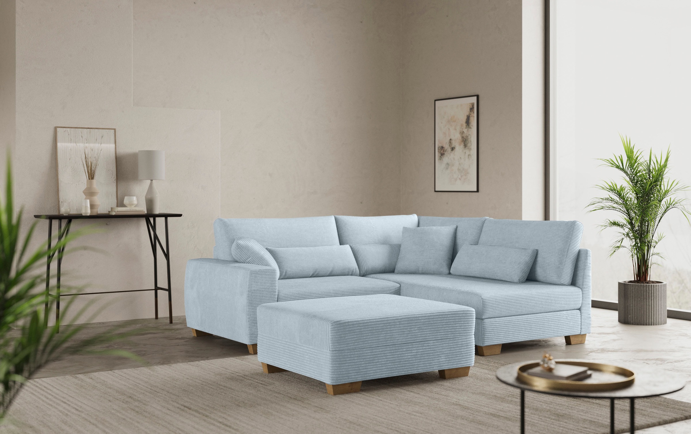 Mr. Couch Hocker "Helena", Mit Federkern, wahlweise mit DuraSpring-Taschenf günstig online kaufen