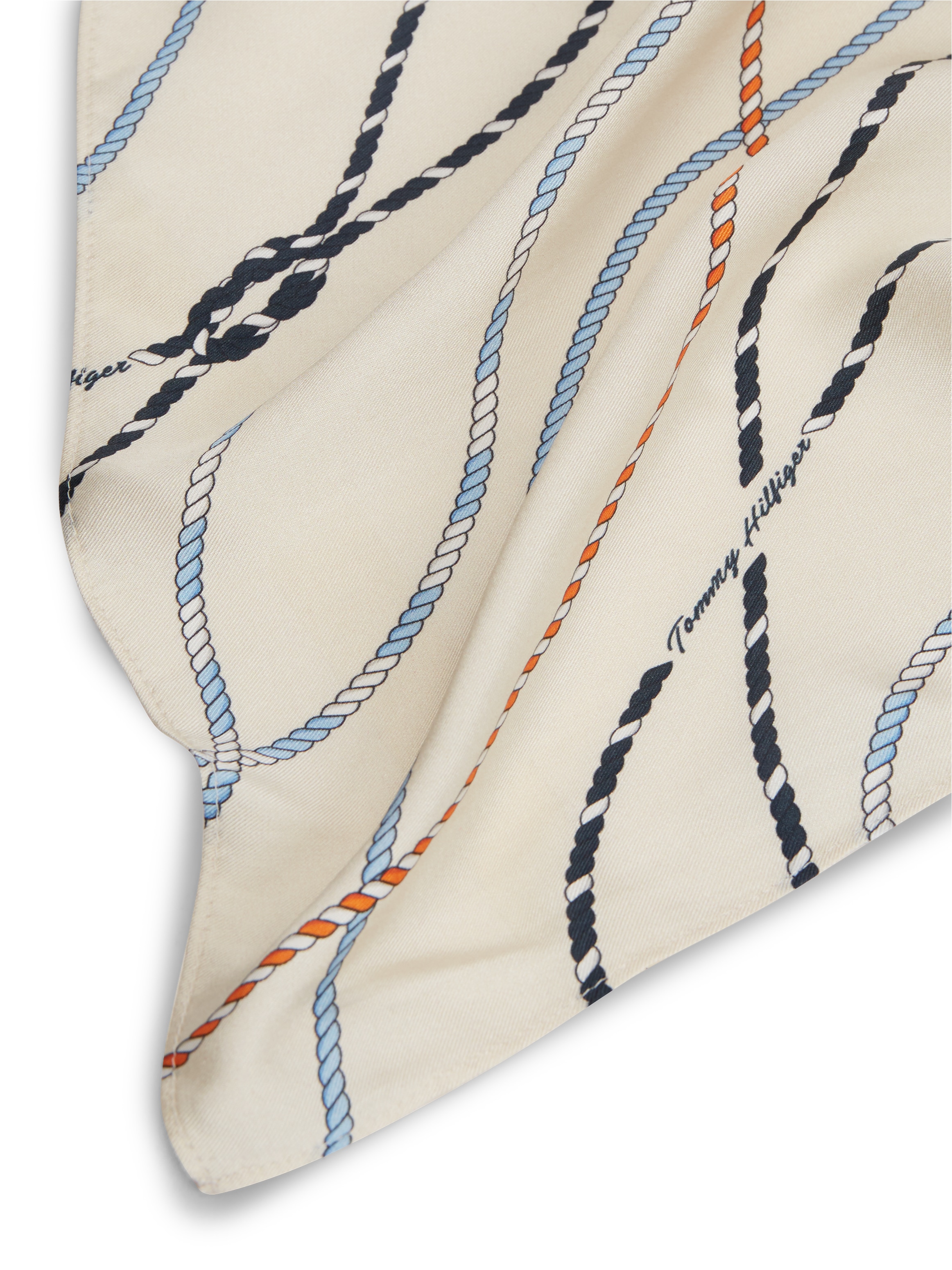 Tommy Hilfiger Modeschal »TH NAUTICAL SILK TRIANGLE« aus reiner Seide mit Seil-Print