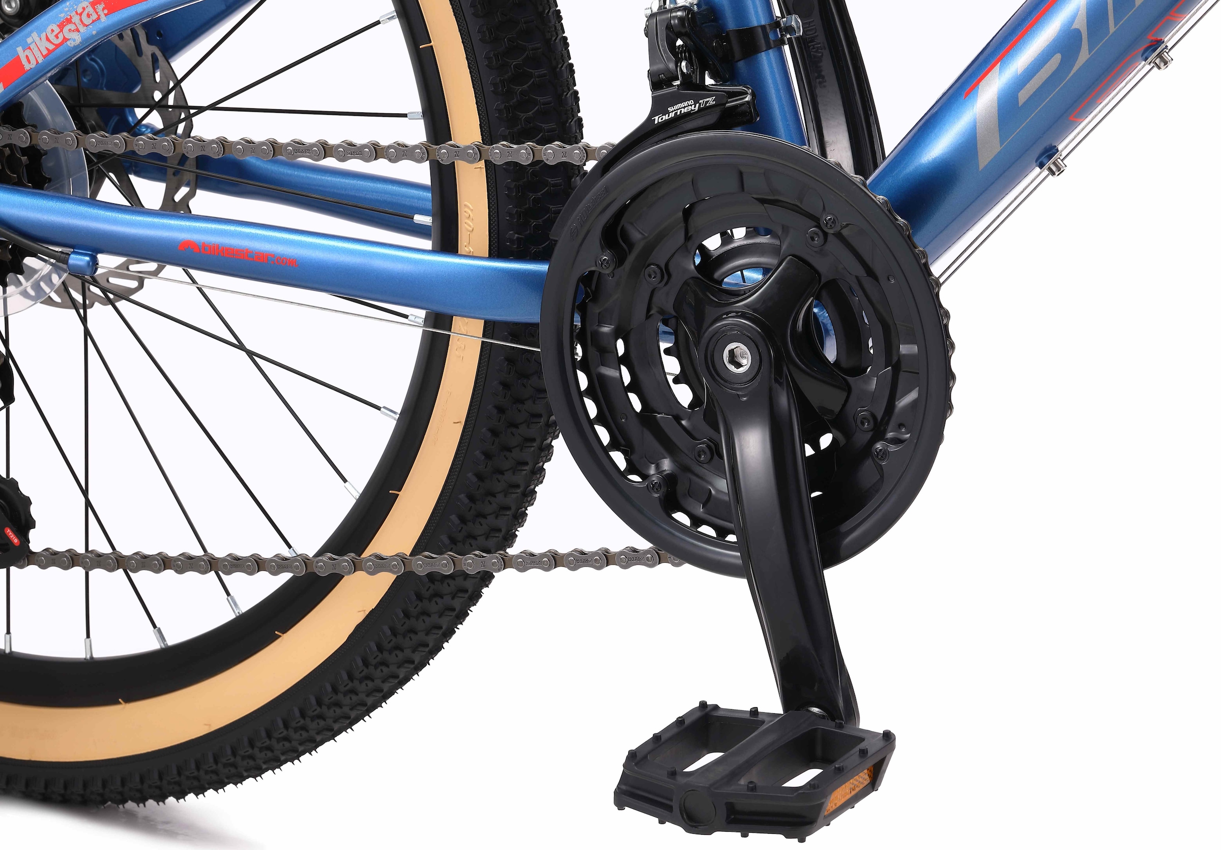 Bikestar Jugendfahrrad, 21 Gang, Shimano, RD-TY300 Schaltwerk, Kettenschaltung, für Damen und Herren, Kettenschaltung