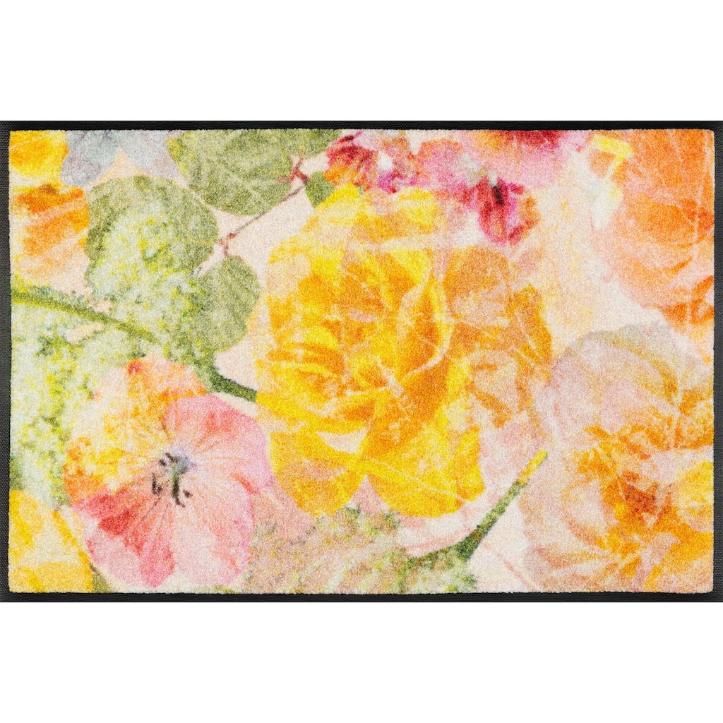 wash+dry by Kleen-Tex Fußmatte »Rosaria«, rechteckig, Schmutzfangmatte, Motiv Blumen, In- und Outdoor geeignet, waschbar
