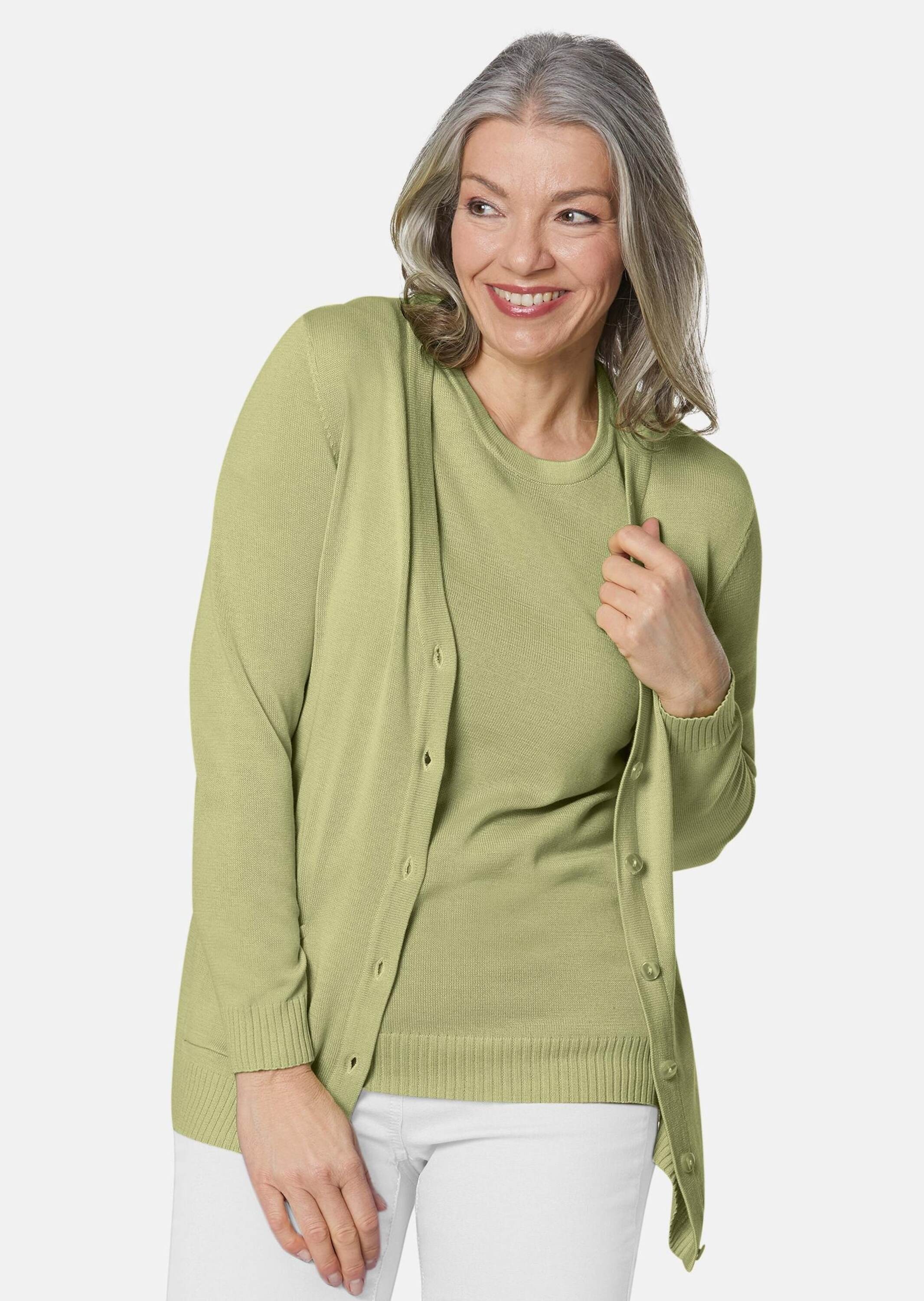 GOLDNER Strickpullover "Kurzgröße Klassisches Stricktwinset" Pulli und Jack günstig online kaufen