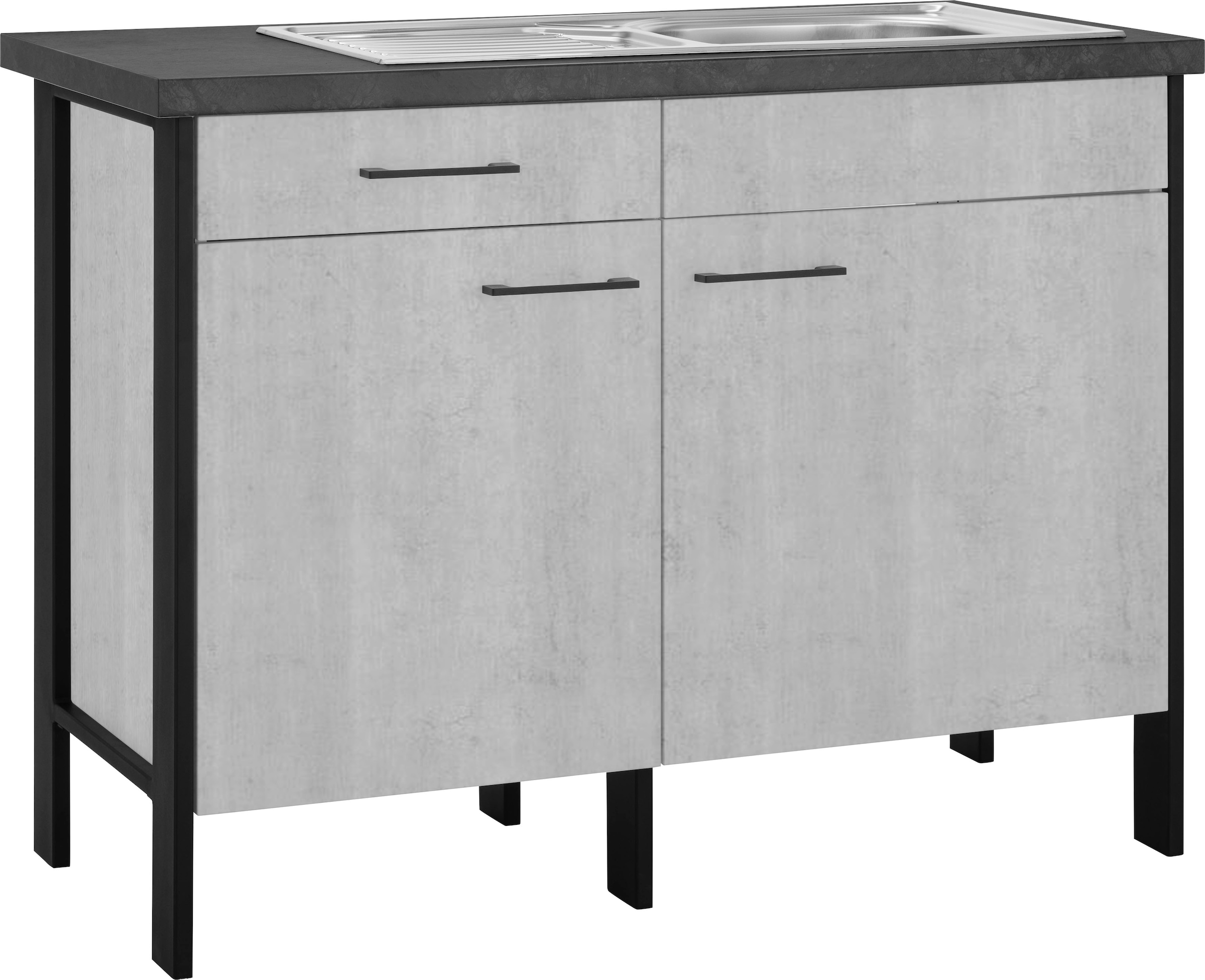 OPTIFIT Spülenschrank "Tokio", 118 cm breit, mit Stahlgestell, mit Vollauszug