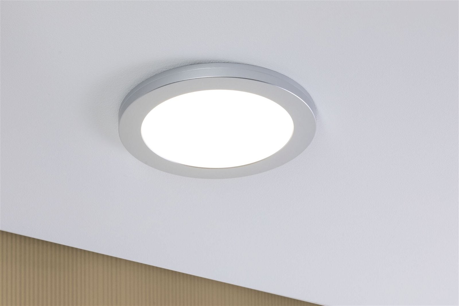 Paulmann LED Einbauleuchte »2in1 Cover-it rund 225mm 16,5W 1200lm 4000K Chrom matt« 1 Stk. Neutralweiß Einbaupanel