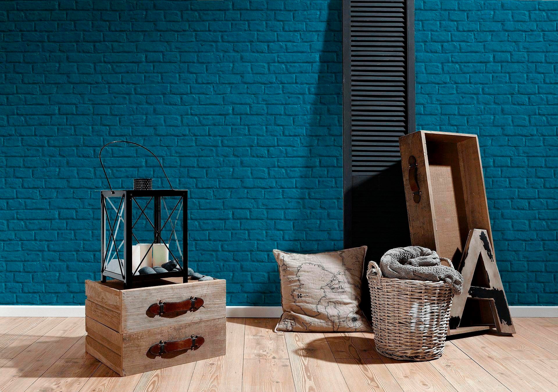 living walls Vliestapete »Metropolitan Stories Anke & Daan Amsterdam«, Steinoptik-gemustert-Motiv, Landhaus Tapete Stein Tapeten Wohnzimmer Schlafzimmer Küche Flur Optik
