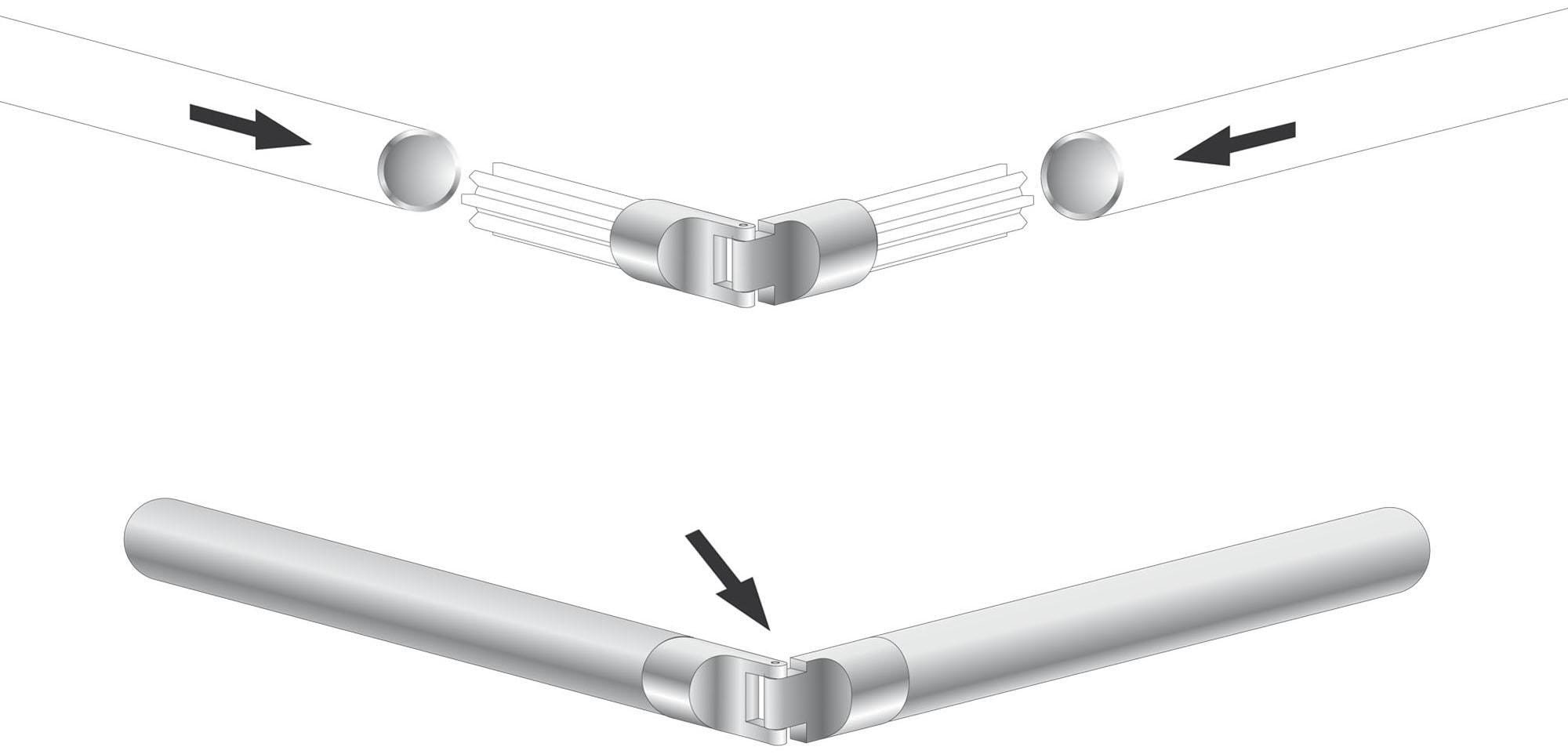 Liedeco Gelenkverbinder 1 Stk. tlg. Eckverbinder für Gardinenrohre Ø 16 mm