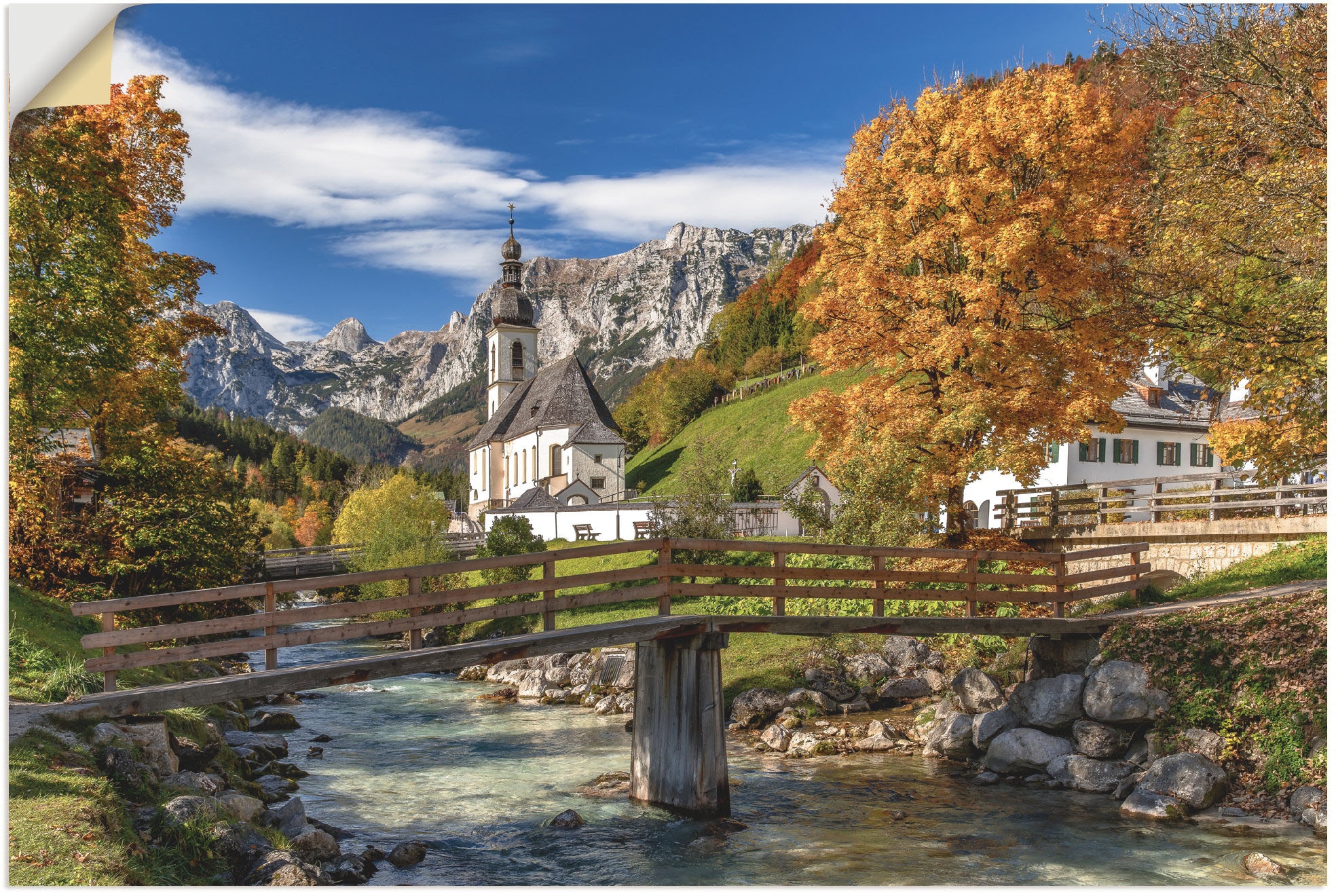 | im Größen Berge versch. Leinwandbild, in oder & Alubild, (1 Wandbild Wandaufkleber St.), als BAUR Land«, Poster bestellen Berchtesgadener Artland »Herbst Alpenbilder,