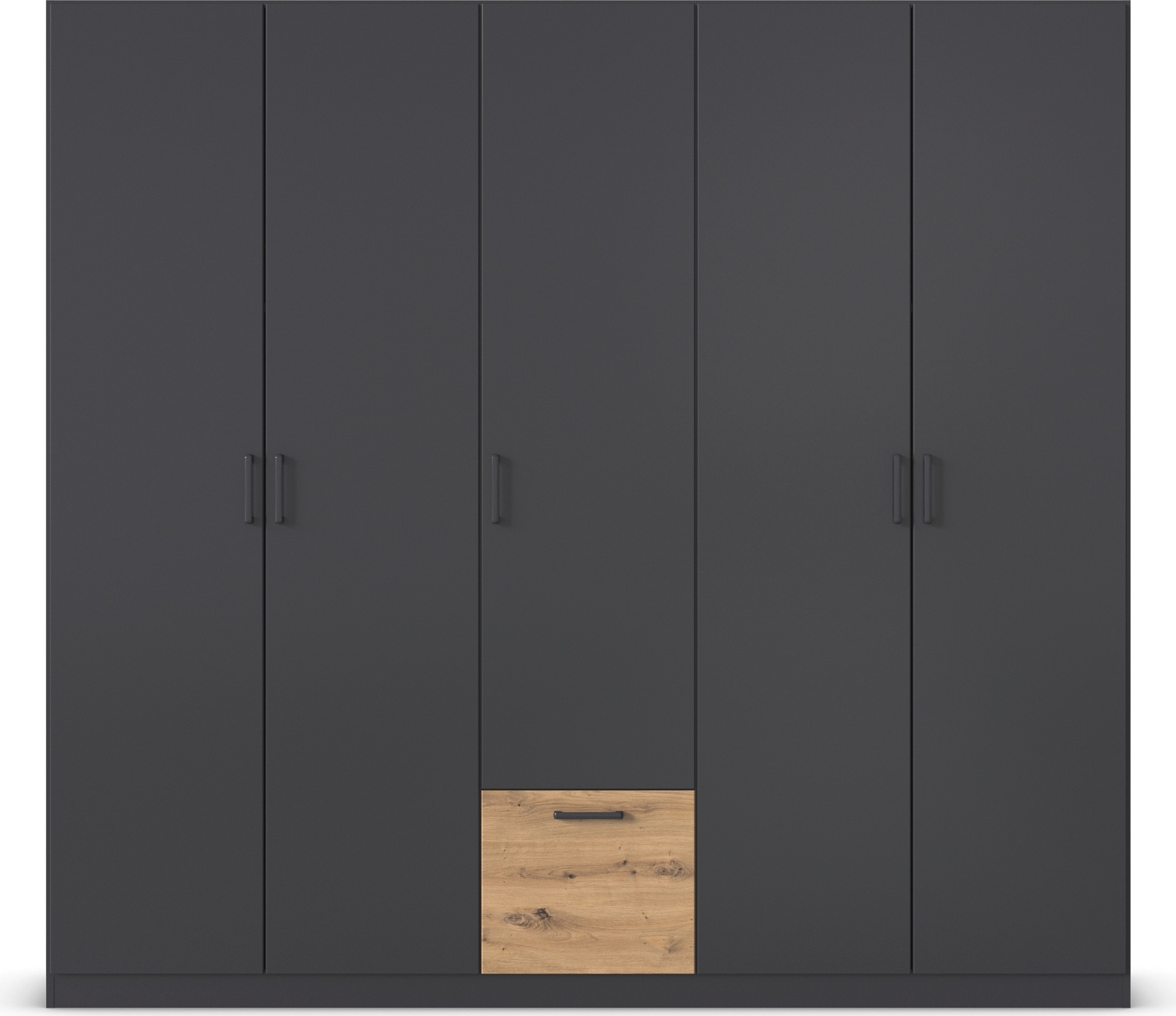 rauch Drehtürenschrank »Kleiderschrank Schrank Garderobe Wäscheschrank BARI«, mit Schubasten mittig, moderner Griff in Graumetallic MADE IN GERMANY