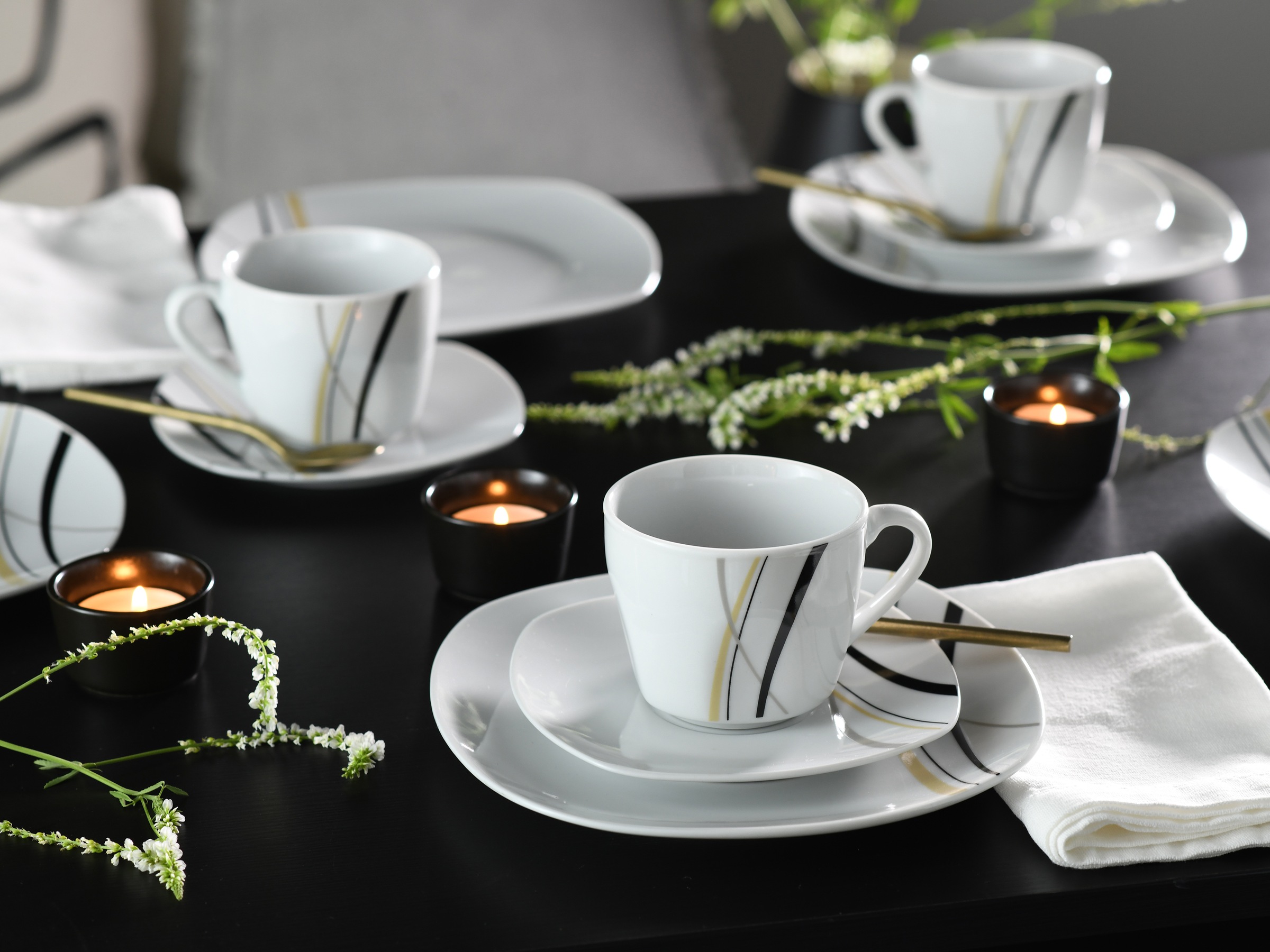 CreaTable Kombiservice »Square City Line, Kombi-Service 30-tlg«, (Set, 30 tlg.), Moderner Urban Style