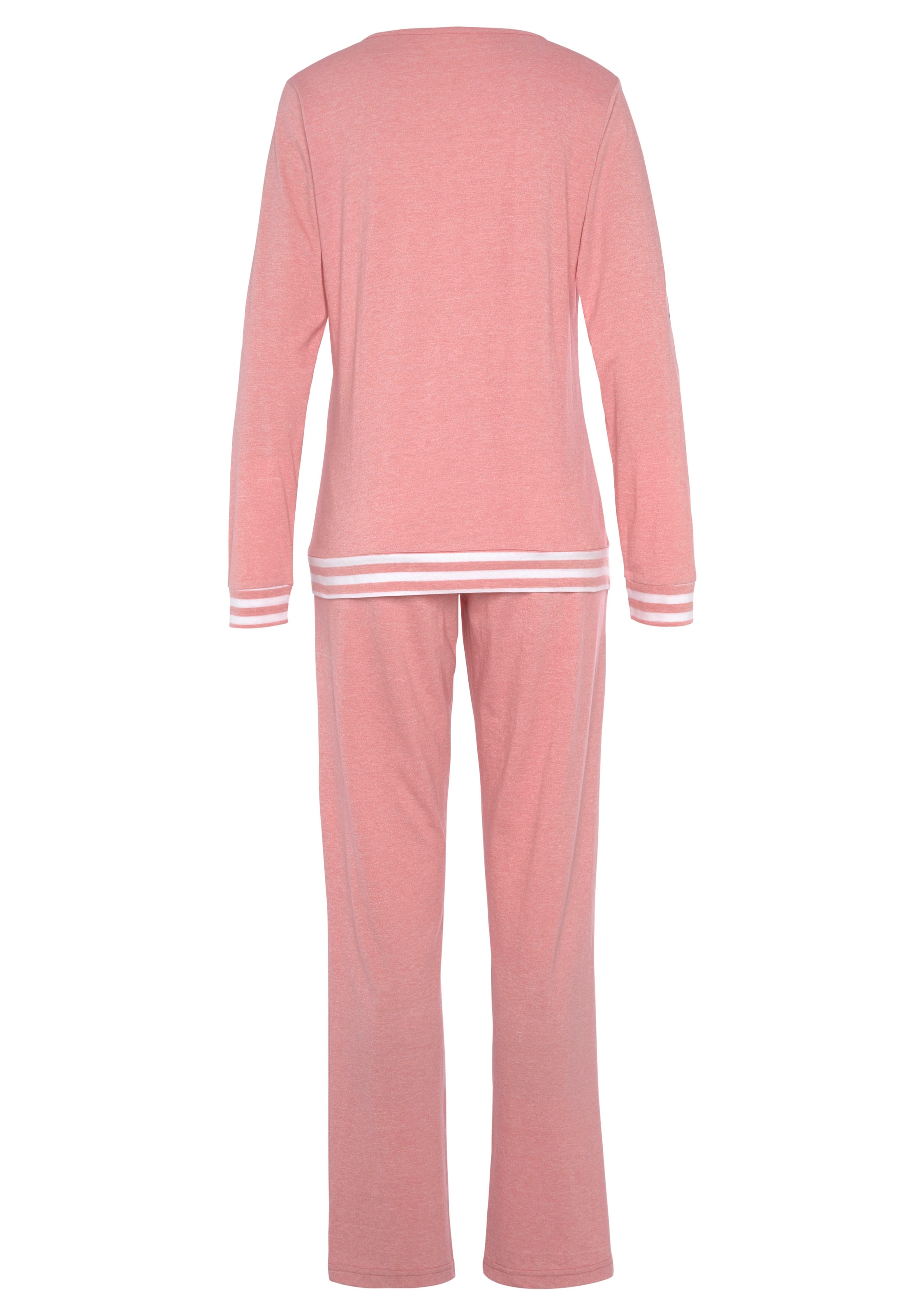 Vivance Dreams Pyjama, (2 tlg.), mit gestreiften Bündchen