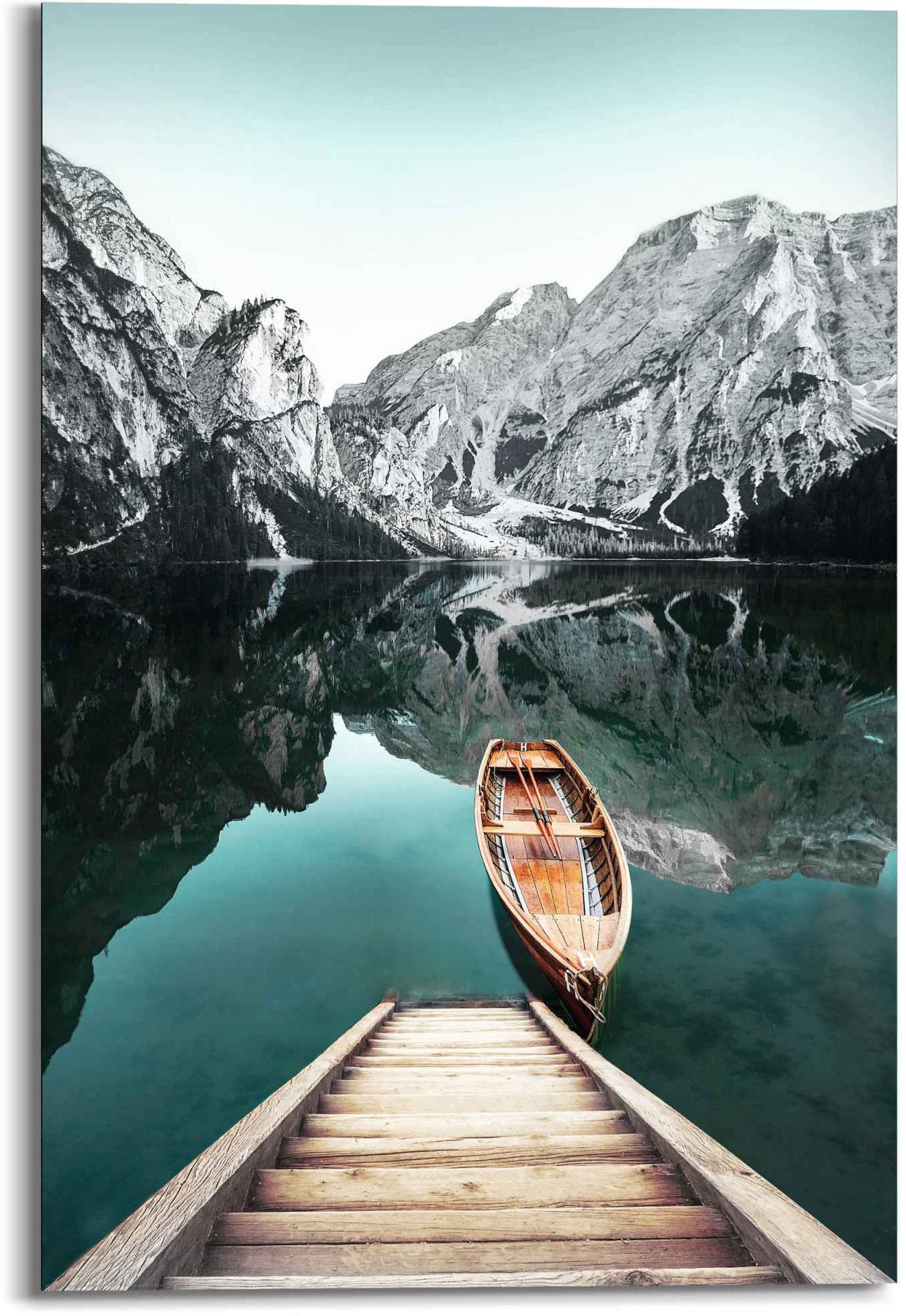 Reinders Wandbild "Wandbild Berg See Rocky Mountains - Glacier - Winter" Seelandschaft 1 Stk. tlg.