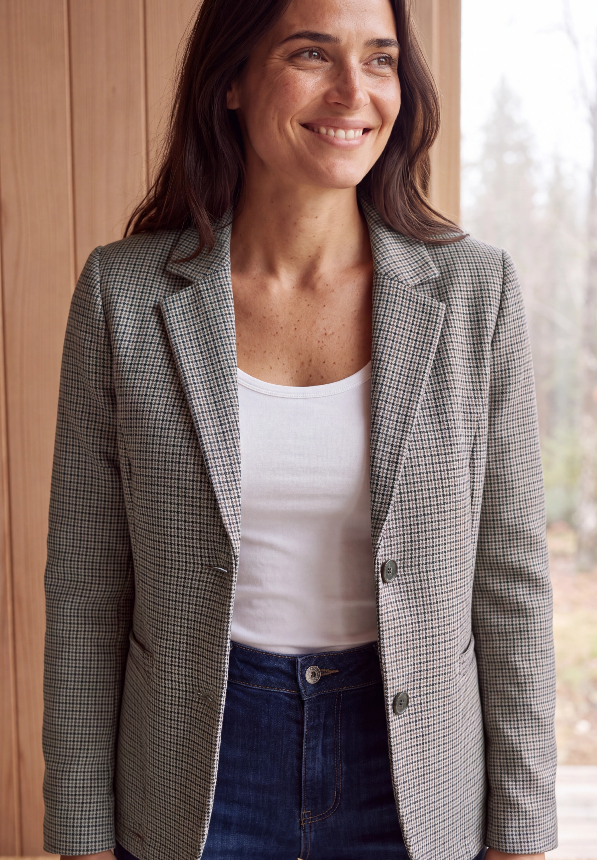 Cecil Kurzblazer Blazer mit Houndstooth-Muster