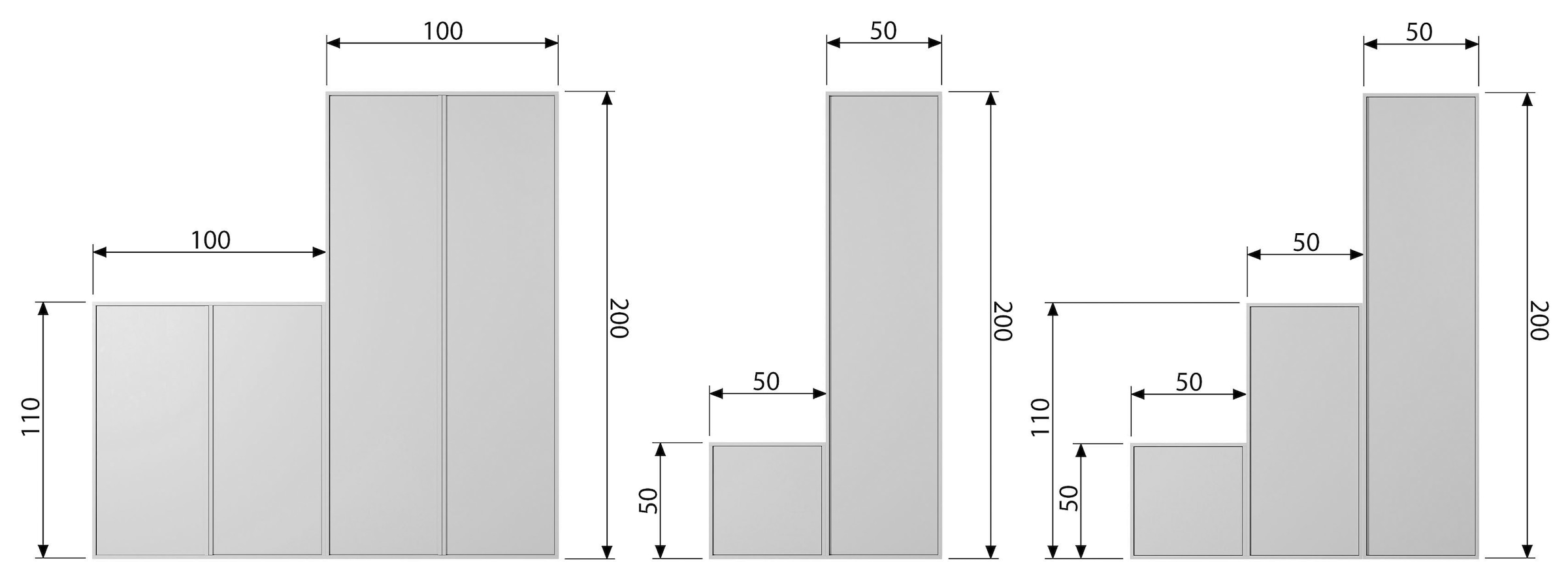 WOOOD Highboard »Daily Hochkommode«, Kommode mit Push-to-Open Funktion, Höhe 110 cm, Breite 50 cm