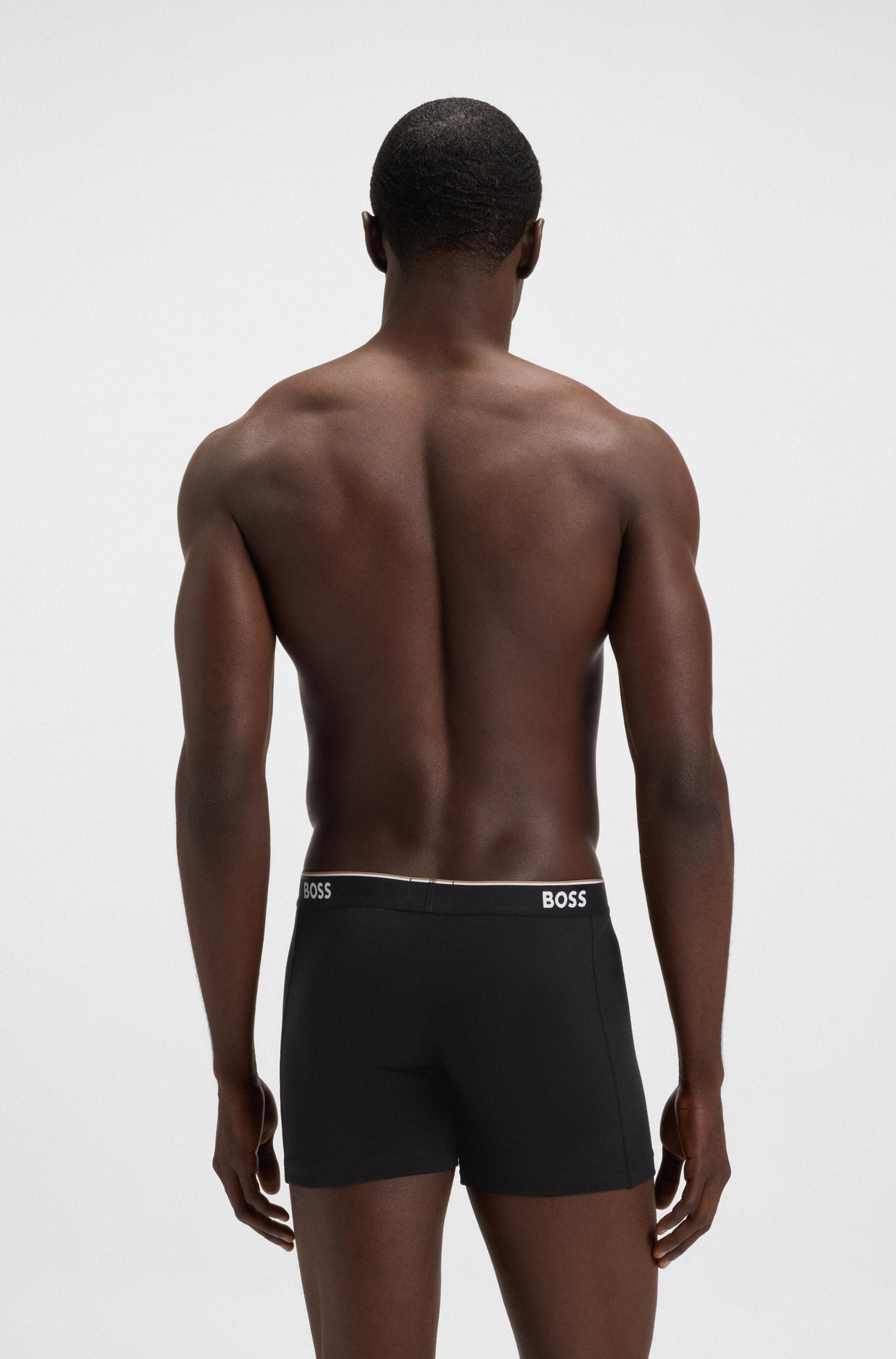 BOSS Langer Boxer »Brief 3 PACK«, mit farblich passendem Webbund