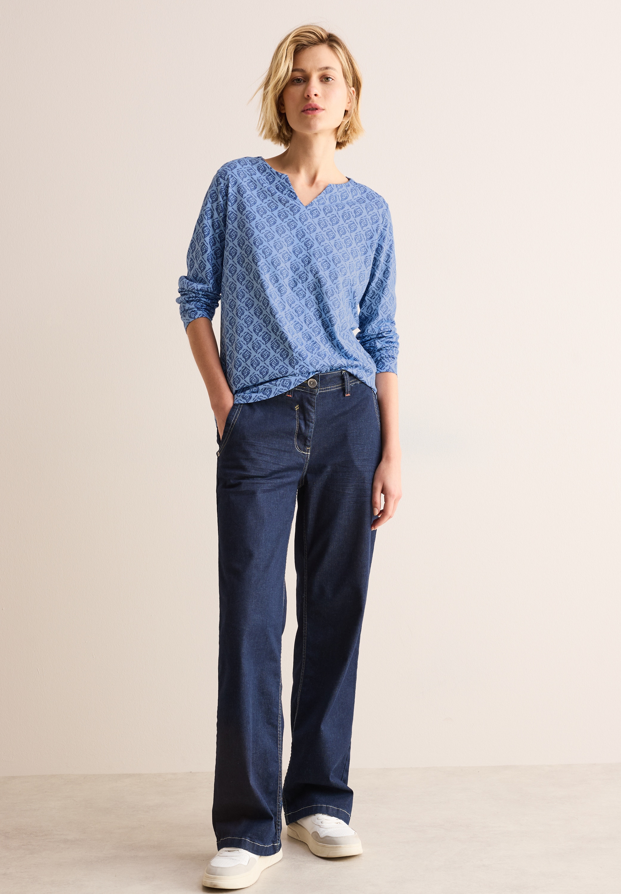 Cecil Langarmshirt, aus softem Materialmix