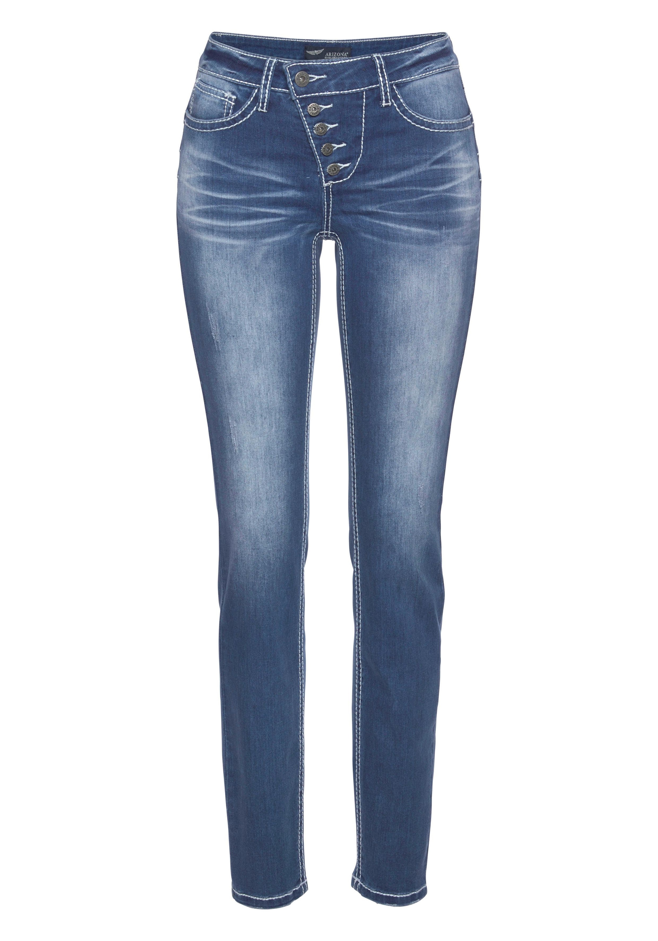 Arizona Slim-fit-Jeans »Heavy Washed - Shaping«, Mid Waist