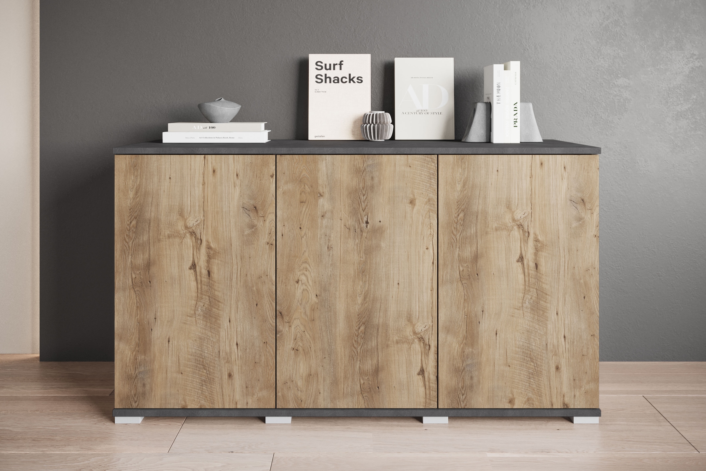 OTTO home Sideboard "Kenia, moderne grifflose Kommode mit 3 Türen, Breite 1 günstig online kaufen