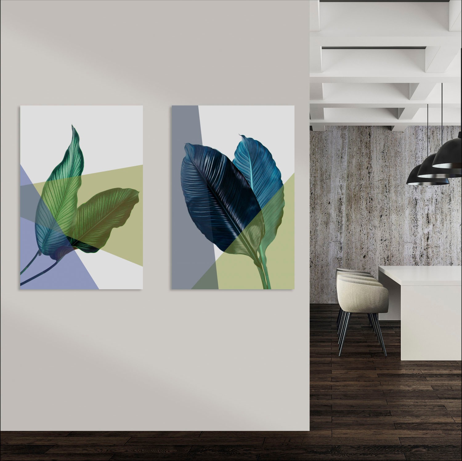 queence Acrylglasbild "Blätter" Blätter  Blätterbilder  Kunst  Pflanzen  Pf günstig online kaufen