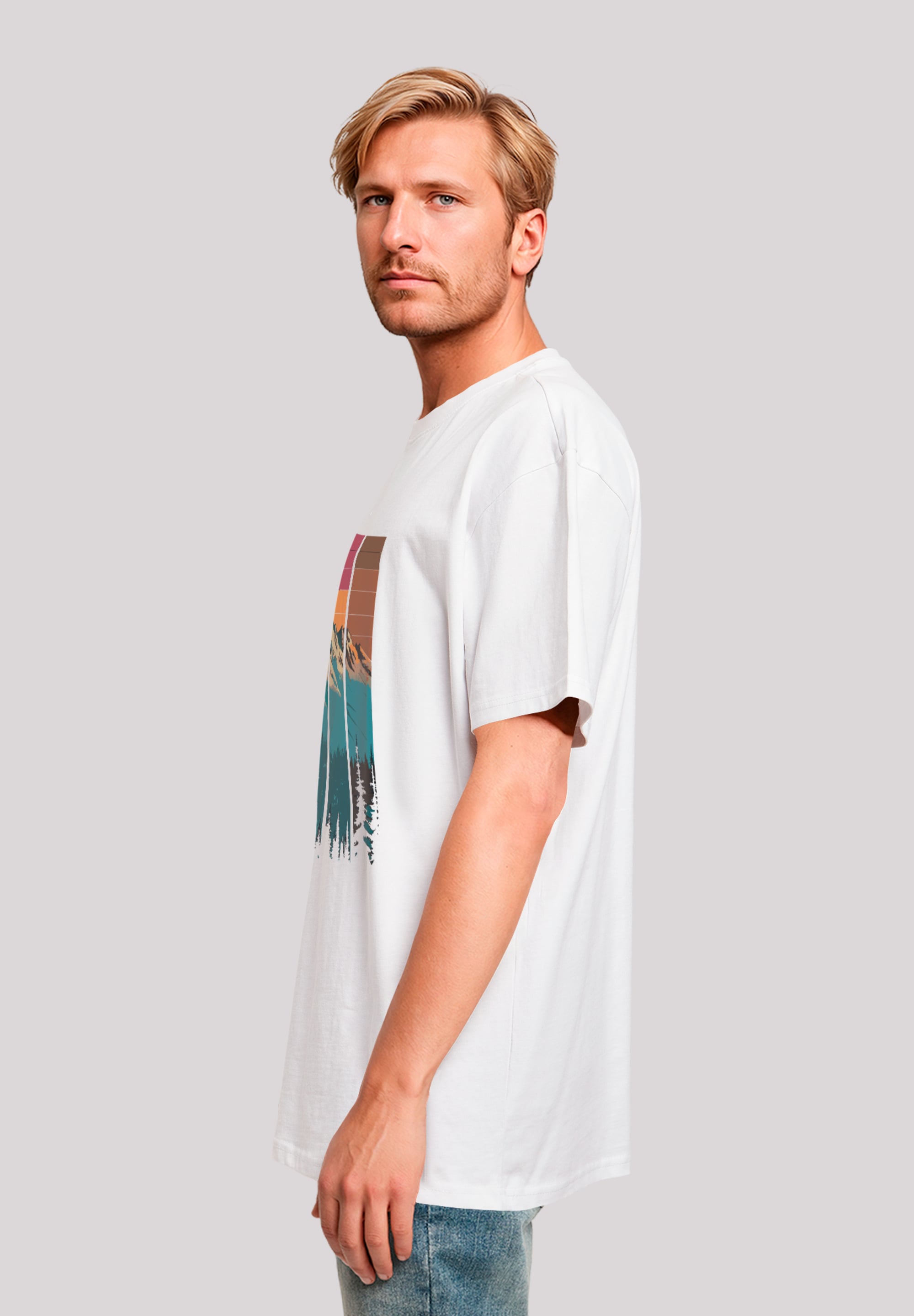 F4NT4STIC T-Shirt »Berg Sonnenuntergang Retro«, Premium Qualität