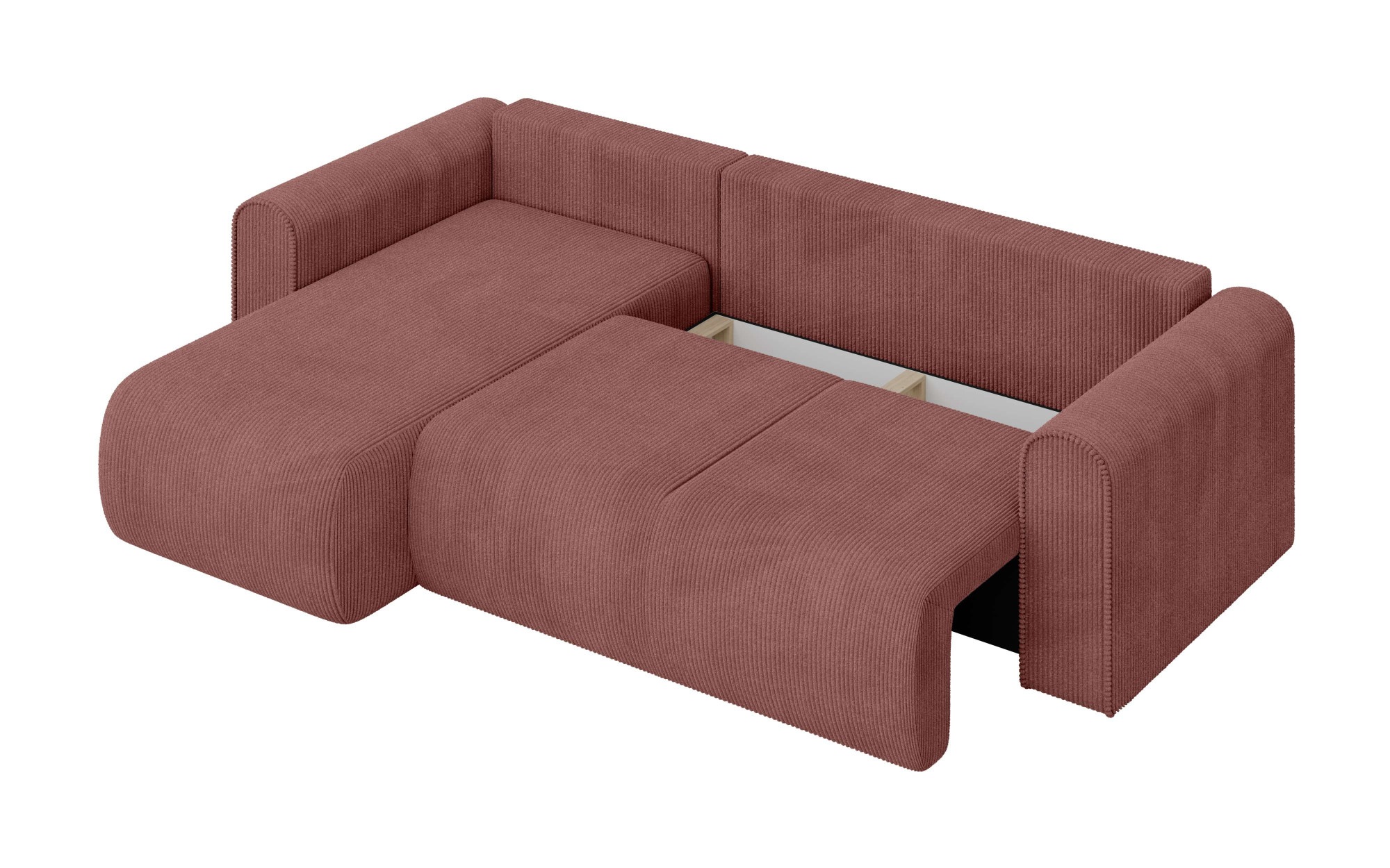 INOSIGN Ecksofa »Zacharia wahlweise Schlafsofa mit Bettkasten, B/T/H 250/166/86 cm«, L-Form mit Wellenunterfederung, Recamiere beidseitig montierbar