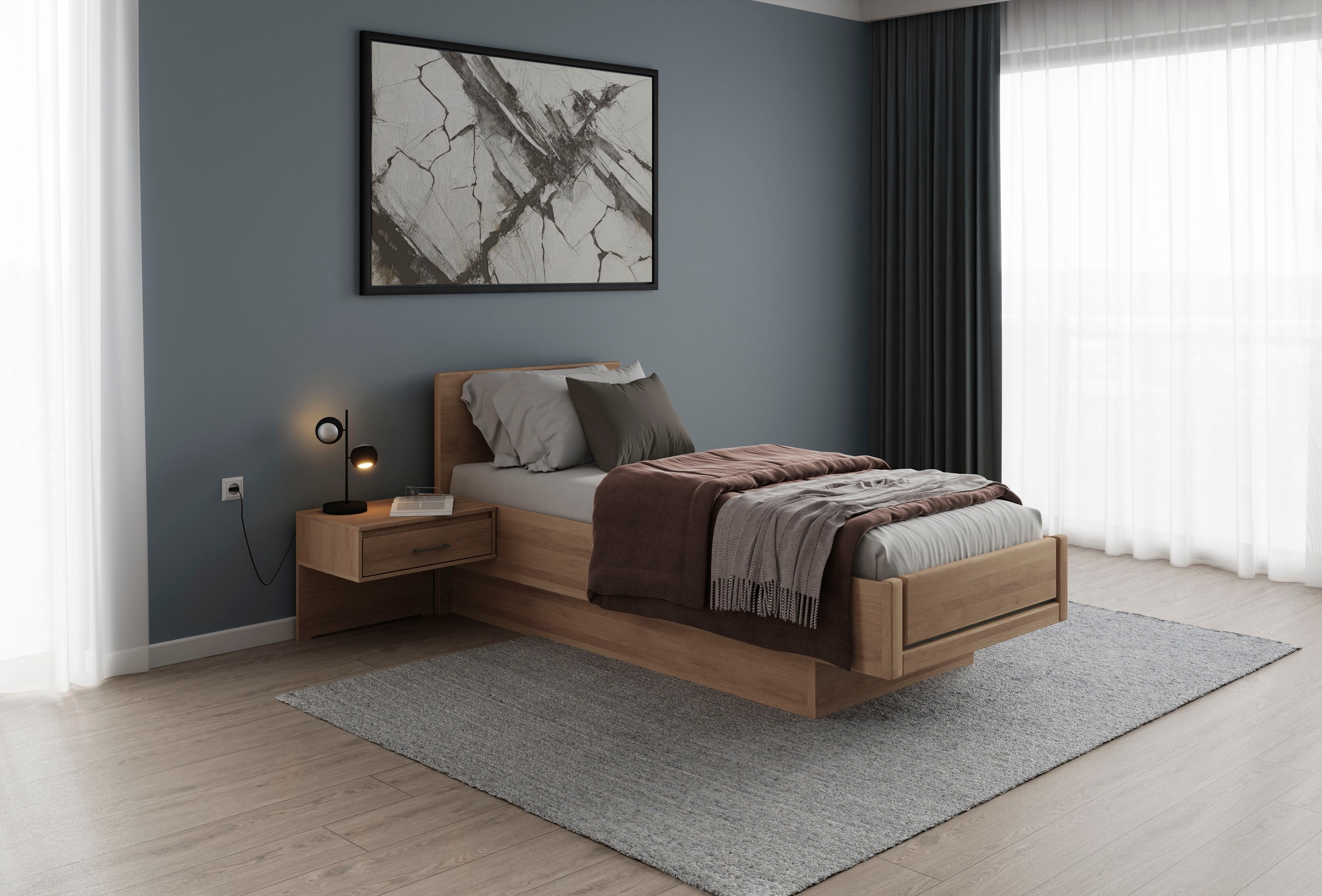 Musterring Holzbett "Sorrent, Bettgestell, Bettrahmen, teilmassiv Eiche", ( günstig online kaufen