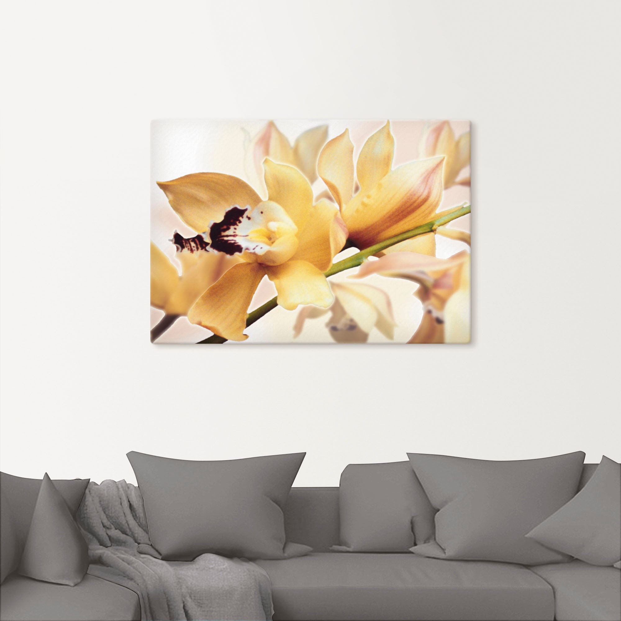 Artland "Gelbe Orchidee" Blumenbilder 1 Stk. tlg. als Alubild, Leinwandbild günstig online kaufen