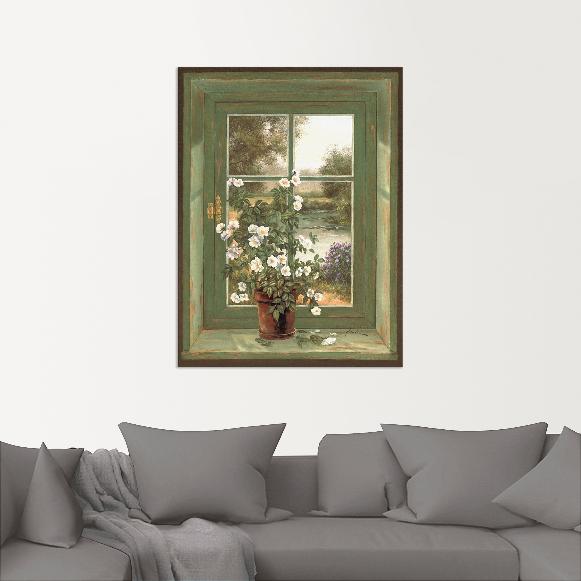 Artland Wandbild "Wildrosen am Fenster" Arrangements 1 Stk. tlg. als Alubil günstig online kaufen