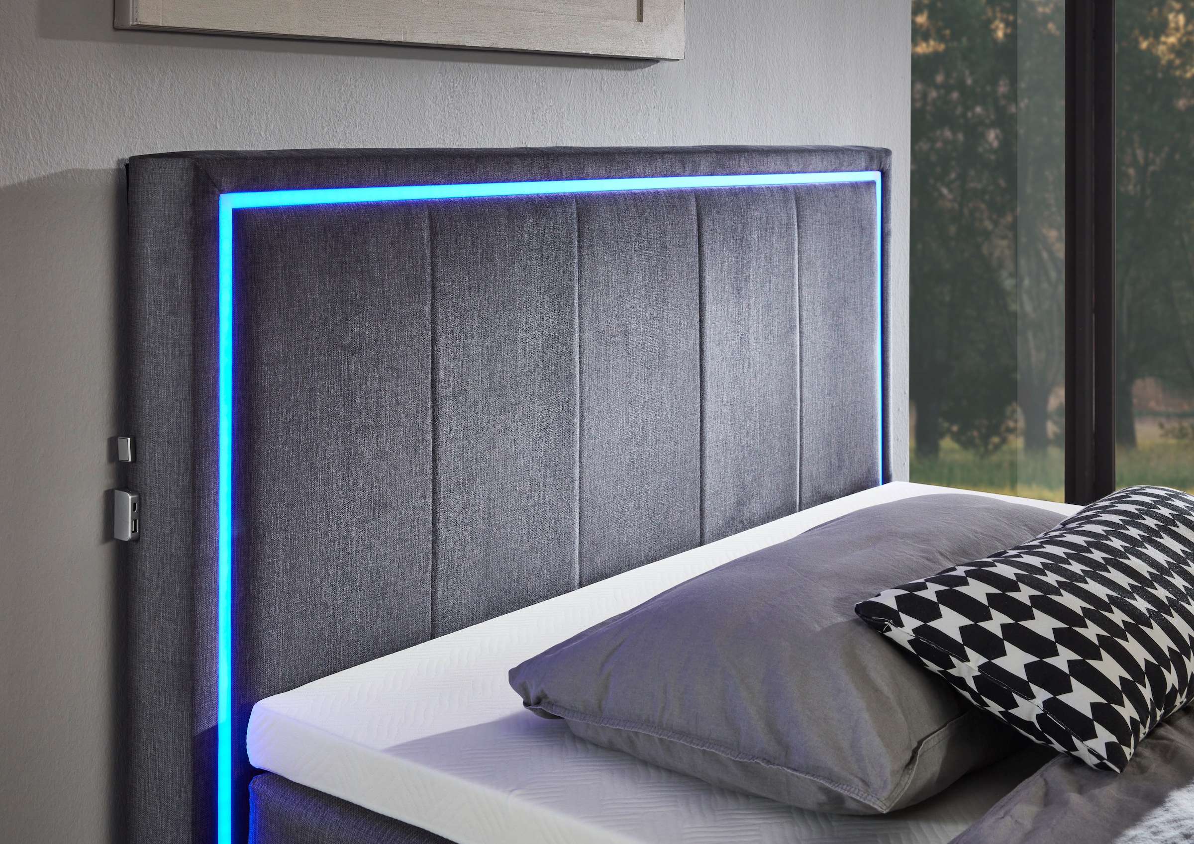 meise.möbel Boxspringbett »Colorado II«, inkl. LED-Beleuchtung & Topper
