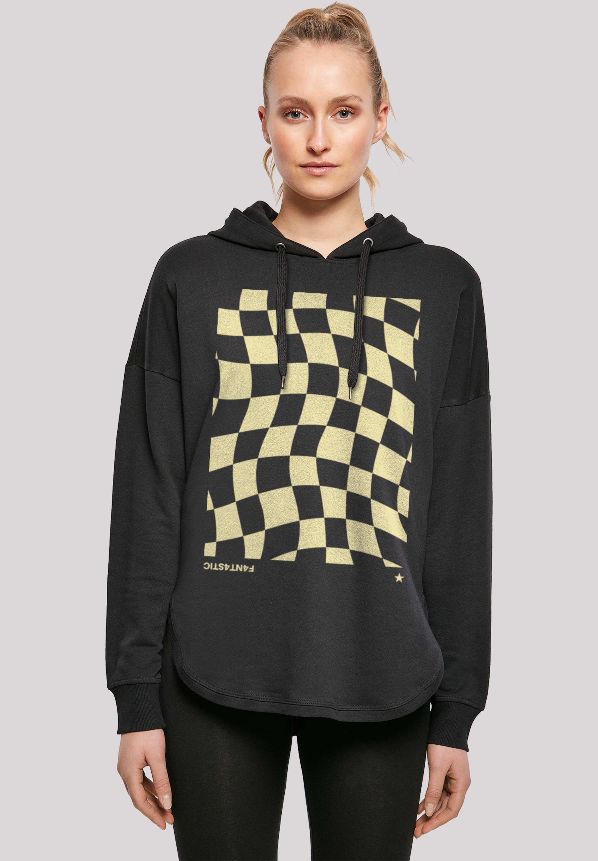 F4NT4STIC Kapuzenpullover "Wavy Schach Muster", Print