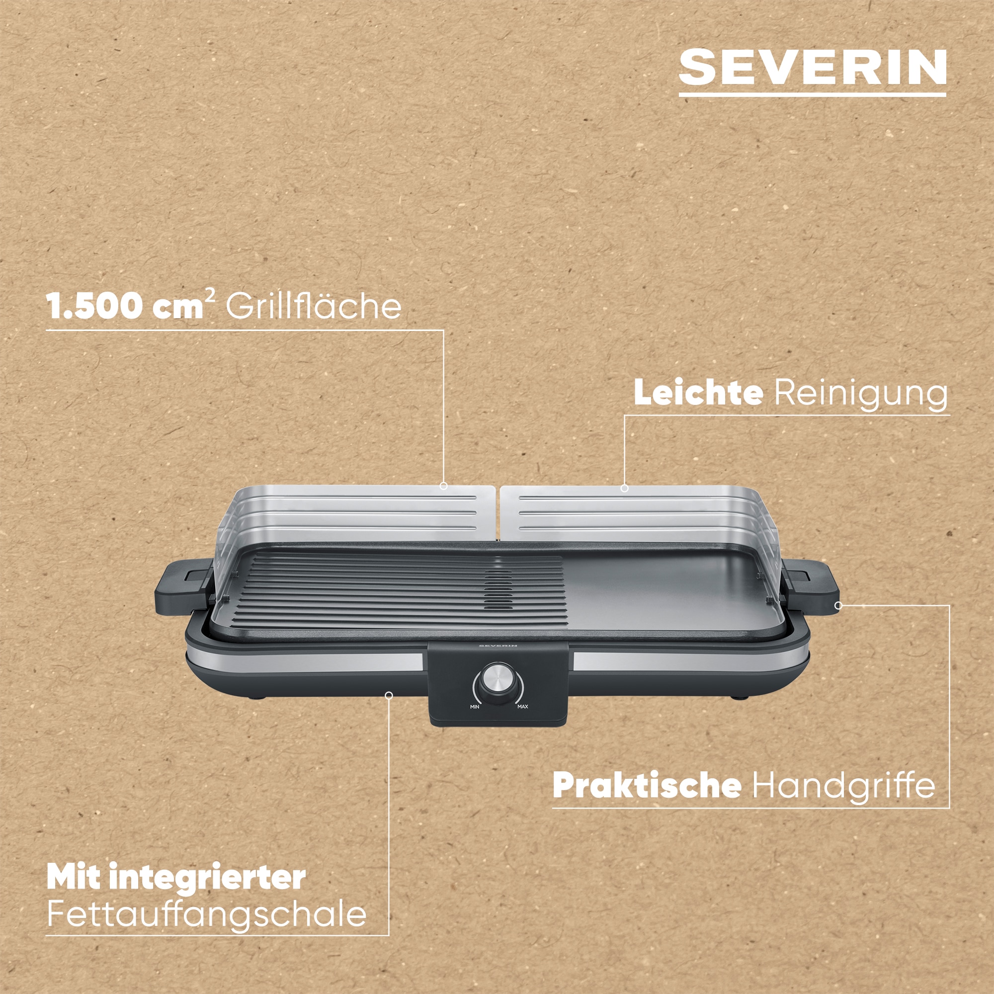 Severin Tischgrill »Plancha, PG 8564« 2300 W Nach wenigen Minuten kann der Grillspaß beginnen