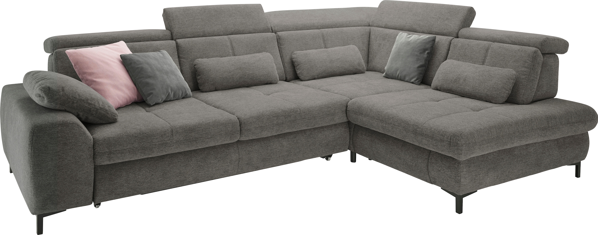 set one by Musterring Ecksofa »SO 3400 Sitzhöhe 47cm oder 49cm, Sitztiefe verstellbar, B/T 317/220 cm«, Kaltschaumpolsterung, Flachgewebe, whlw. mit weiteren Funktionen
