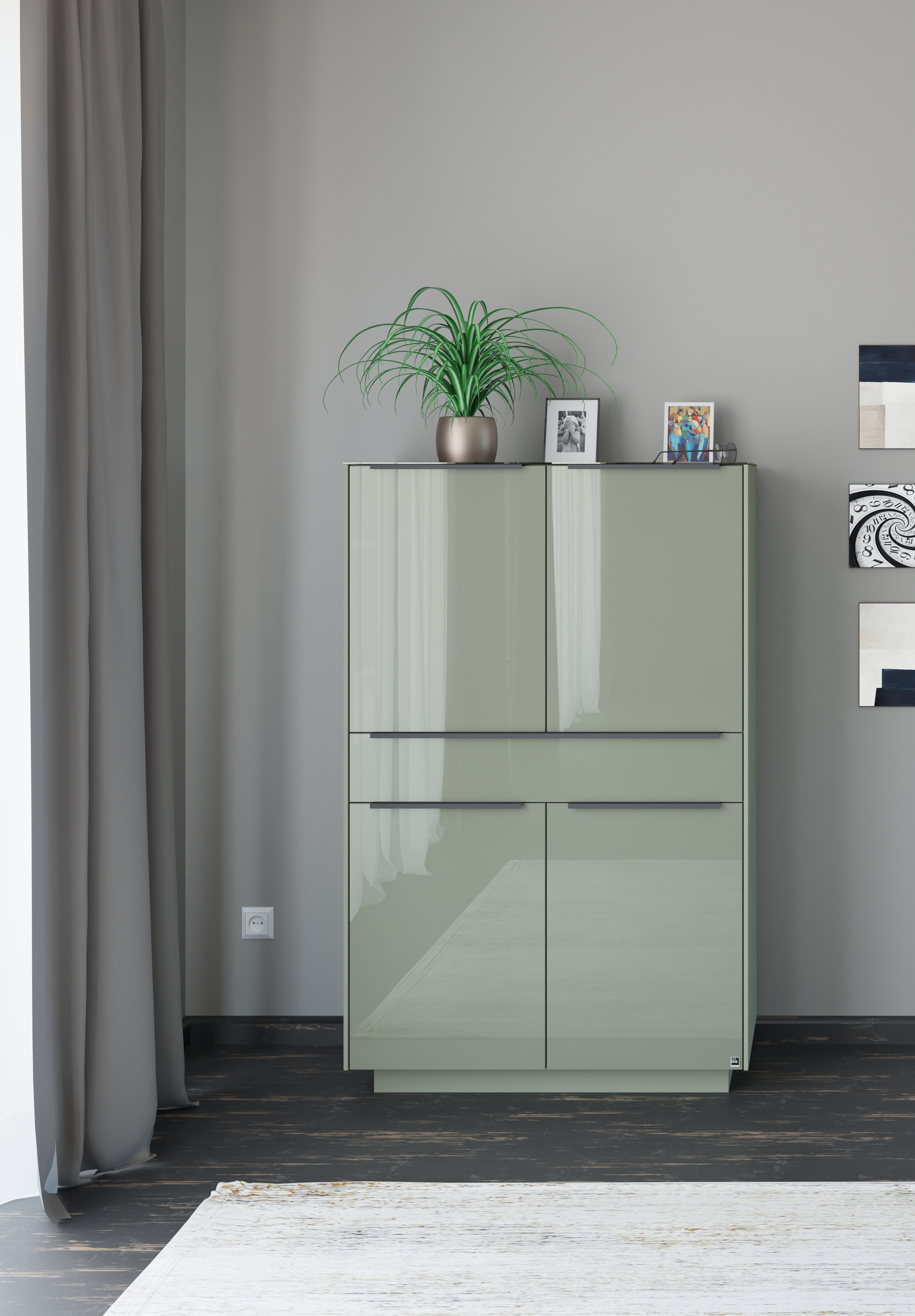 set one by Musterring Highboard "Reno" 1 Stk. tlg. Mit Sockel in diversen Farben, 148 cm Höhe & Farbauswahl