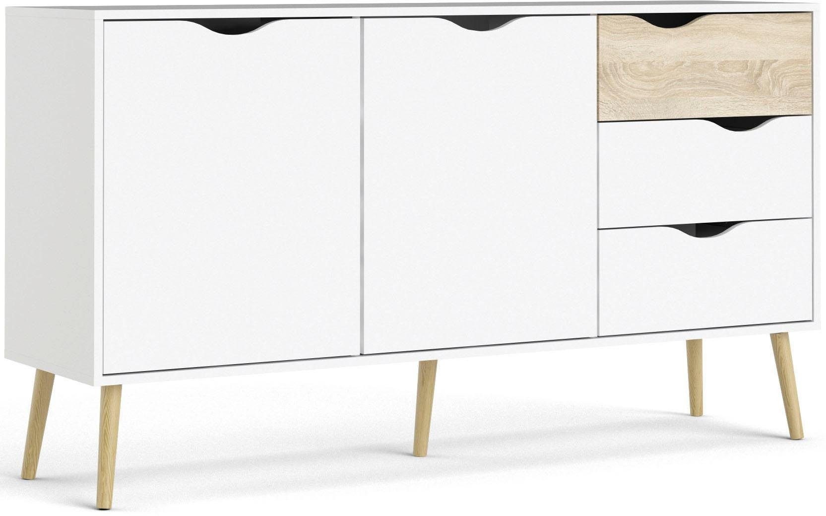 andas Sideboard »Oslo Aufbewahrung, Schubladenschrank,«, Kommode mit 2 Türen, 3 Schubladen, Breite 147 cm, Höhe 81 cm
