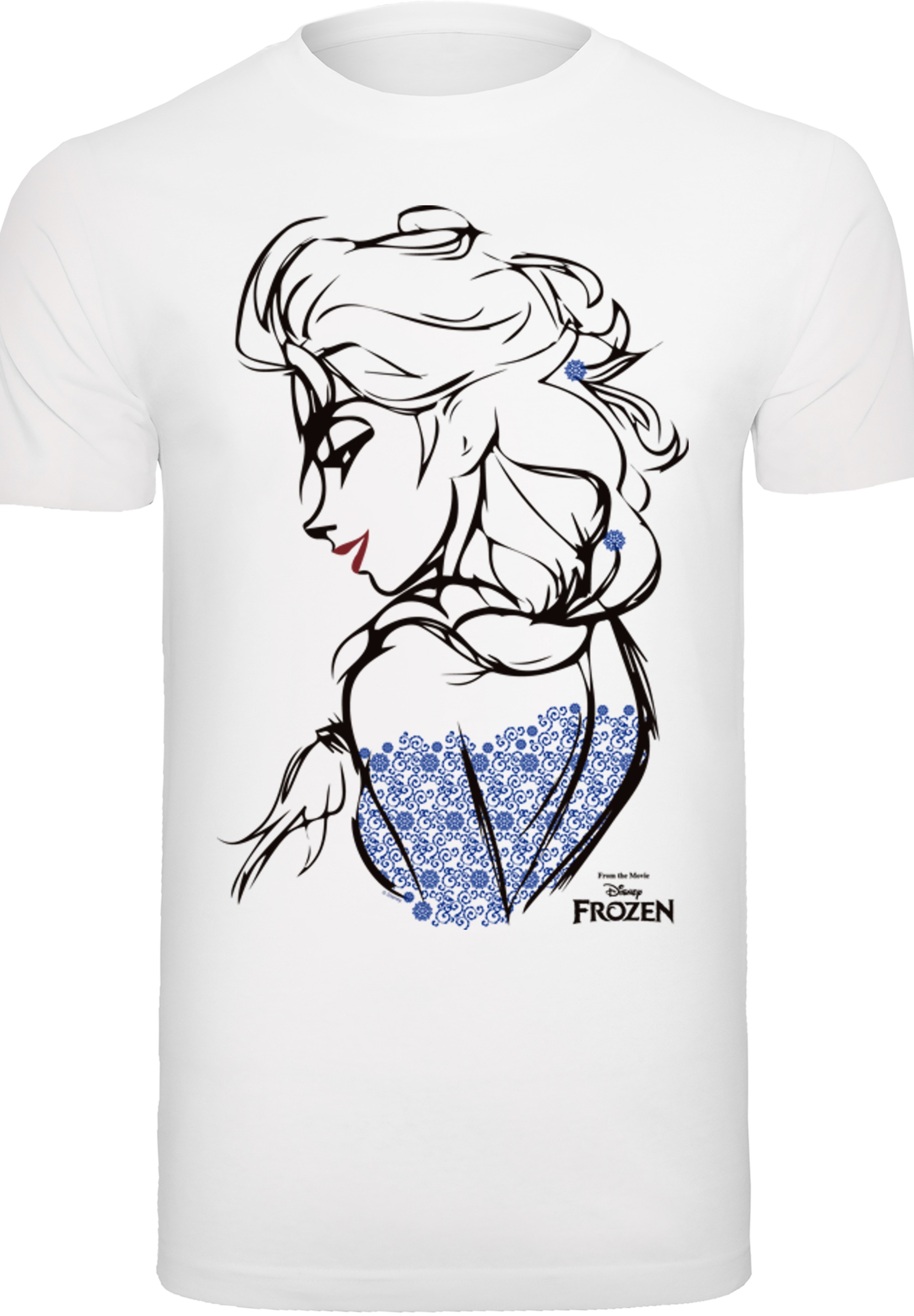 F4NT4STIC T-Shirt »Disney Frozen Elsa Sketch Mono«, Herren,Premium Merch,Regular-Fit,Basic,Bedruckt