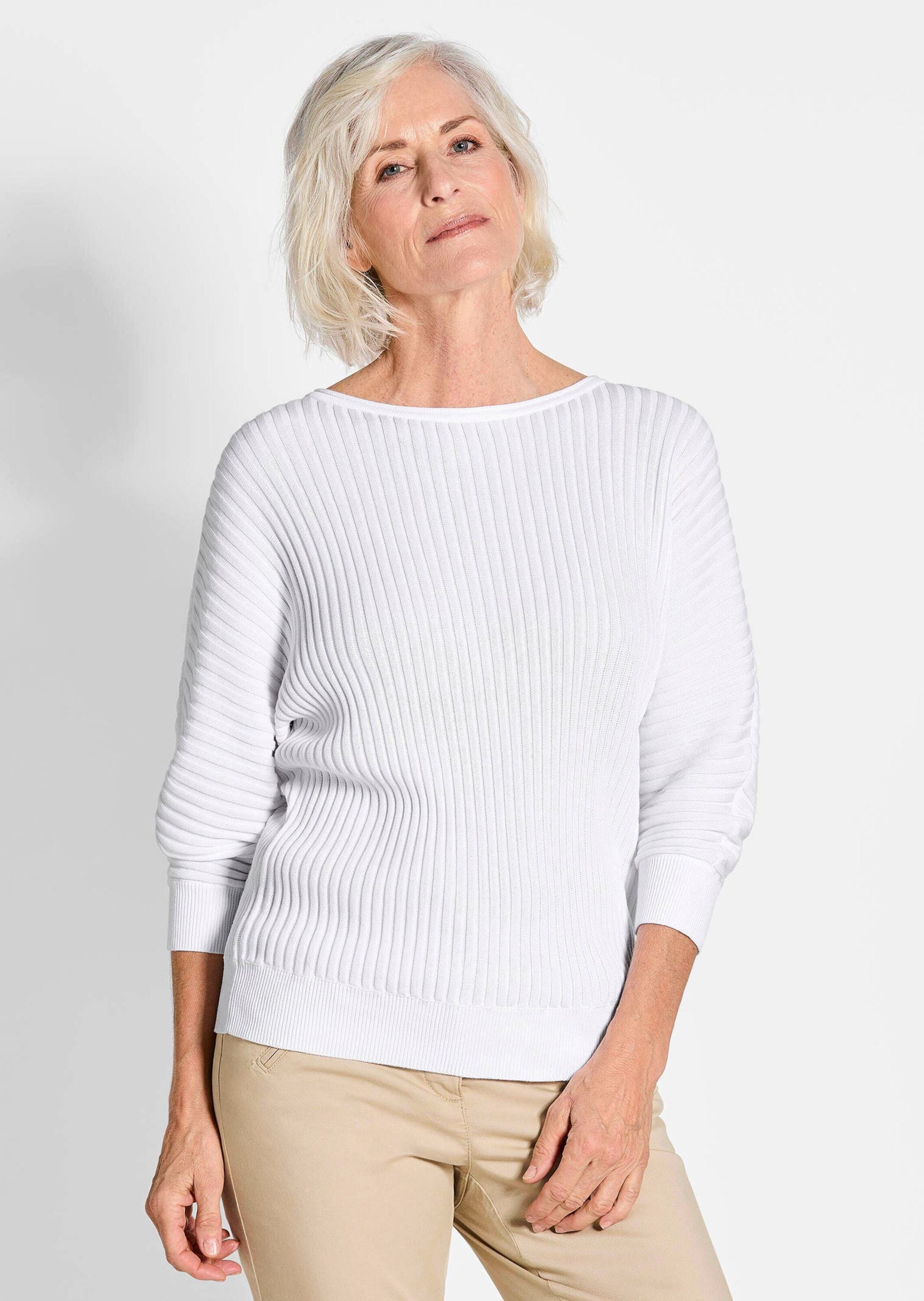 GOLDNER Rundhalspullover »Pullover Pullover mit Fledermausärmeln«