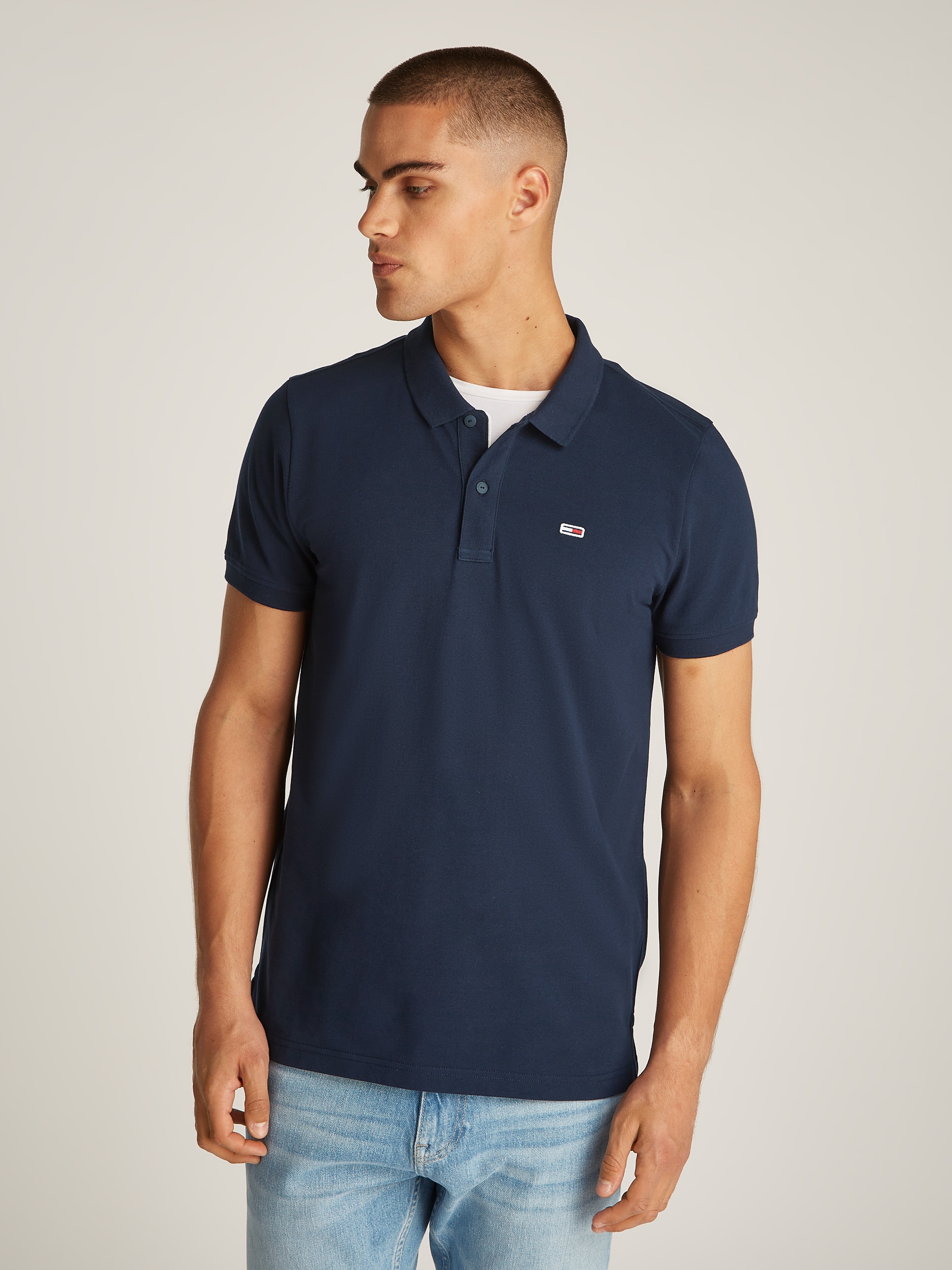 Tommy Jeans "TJM SLIM PLACKET POLO" Piqué mit Polokragen günstig online kaufen