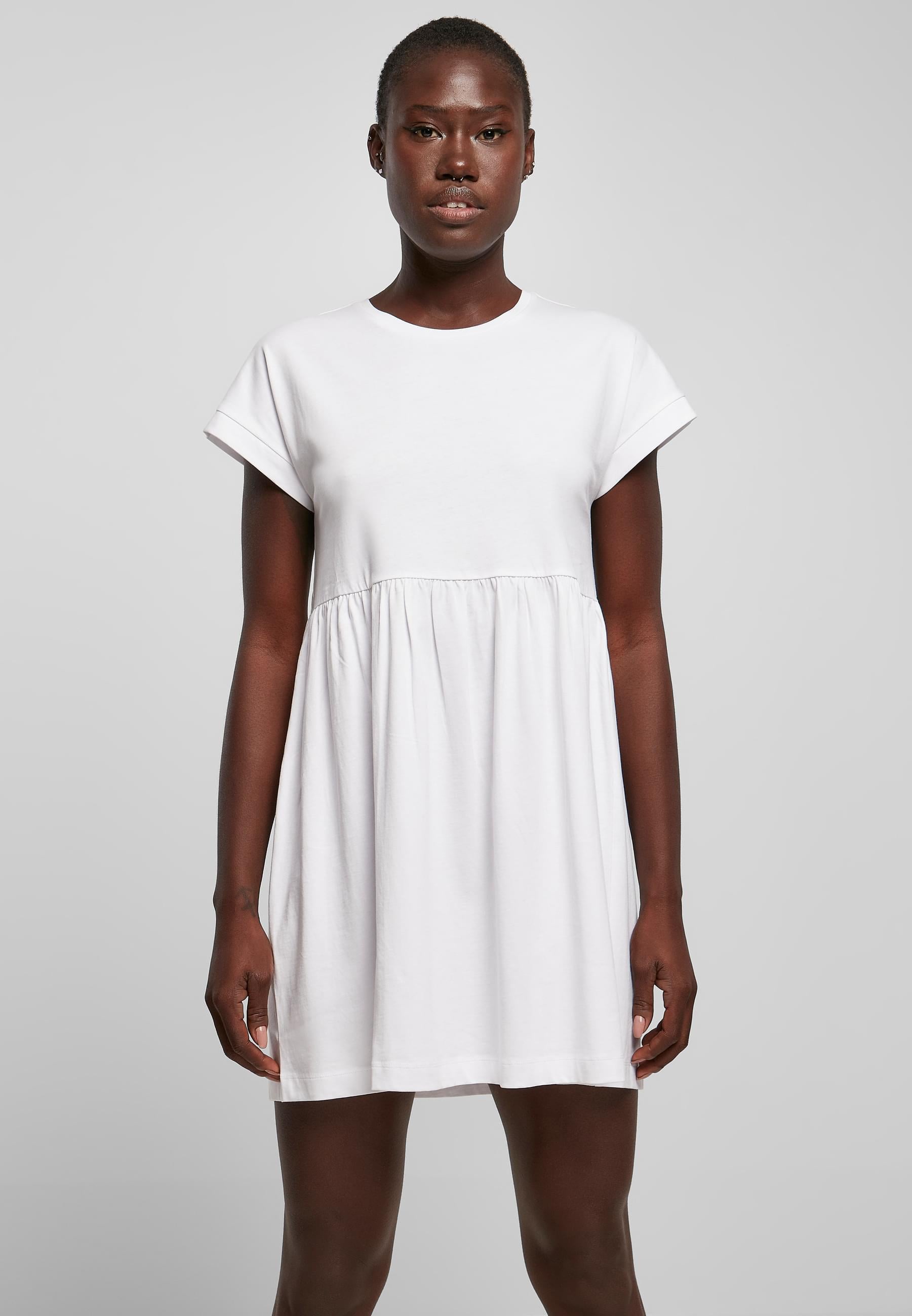 URBAN CLASSICS Shirtkleid »Urban Classics Damen Ladies Organic Empire Valance Tee Dress«, (1 tlg.)