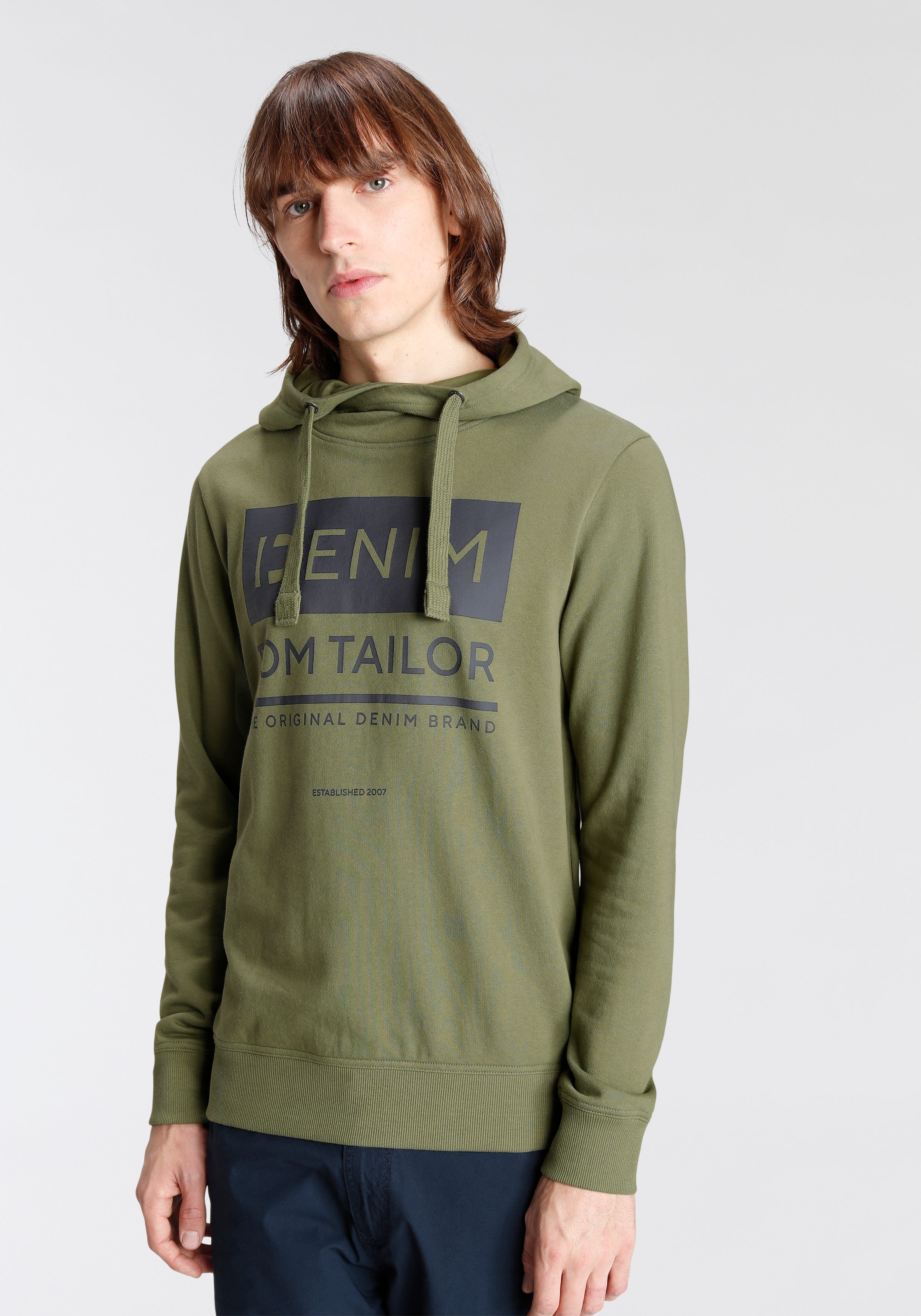 TOM TAILOR Denim Kapuzensweatshirt, mit Logofrontdruck ▷ für | BAUR