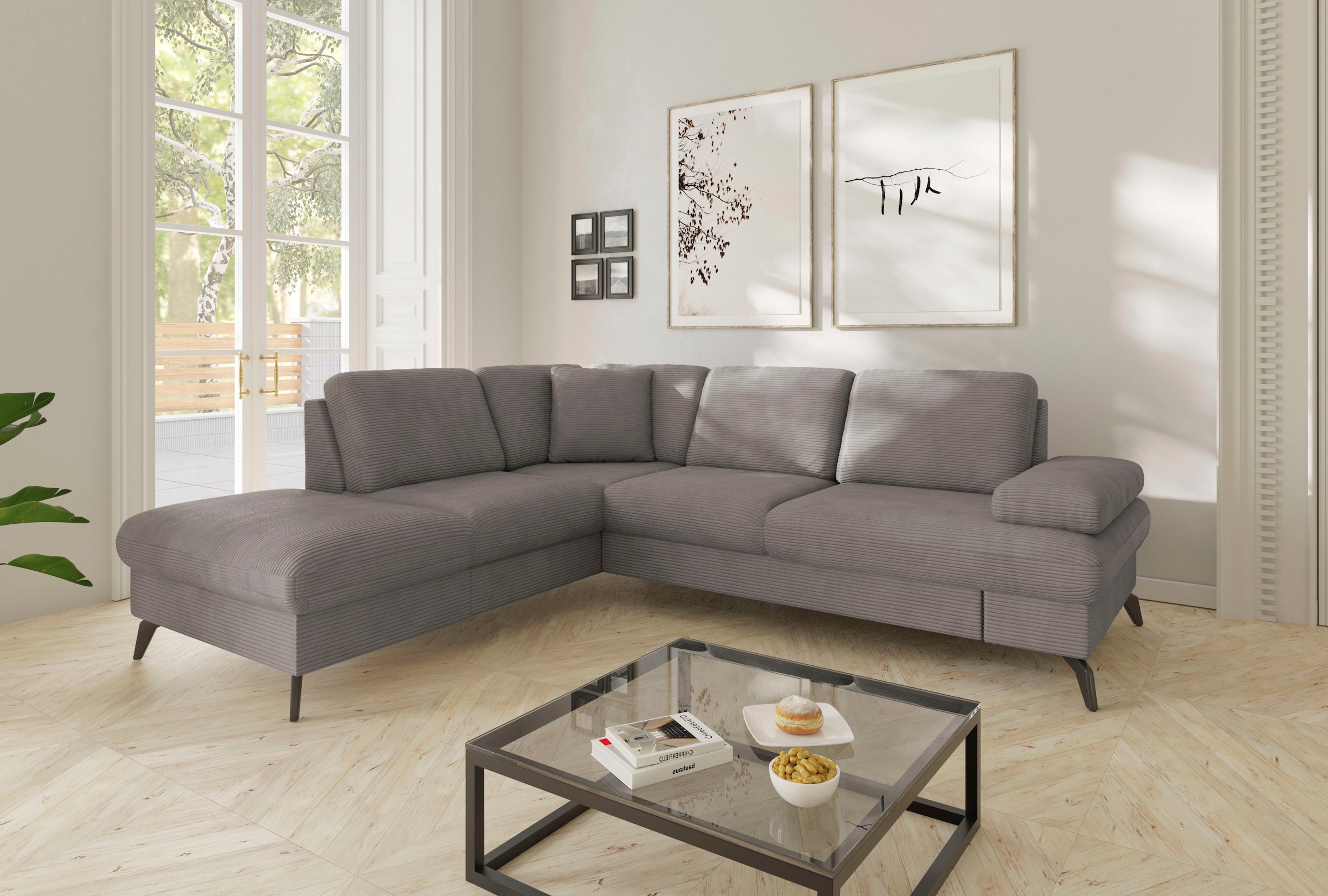 sit&more Ecksofa "Morris Jubi L-Form", inkl. Armteilfunktion und 1 Zierkiss günstig online kaufen
