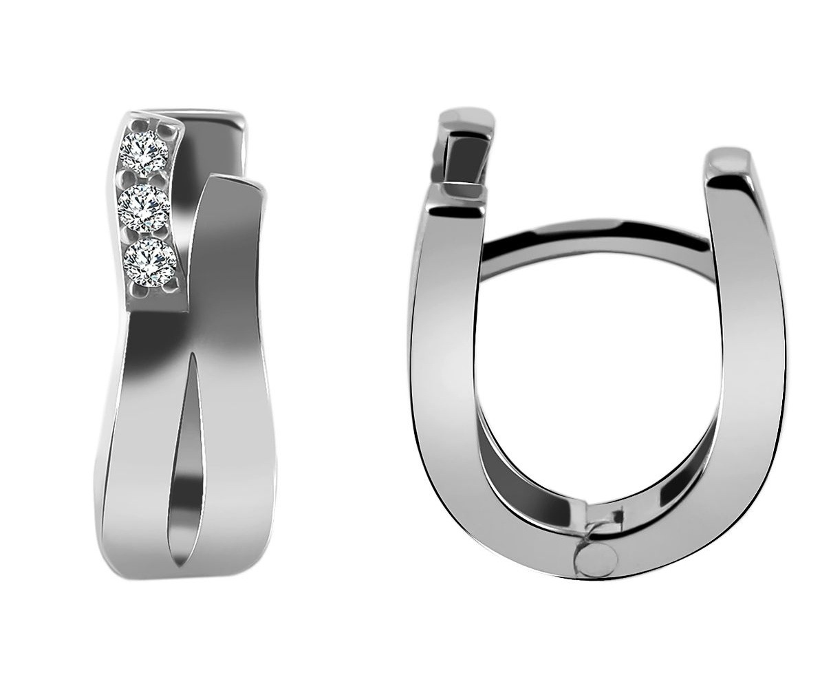 Adelia´s Klappcreolen »Ohrringe – Klappcreole aus 925 Silber mit Zirkonia« Ideal als Geschenk zum einfach so