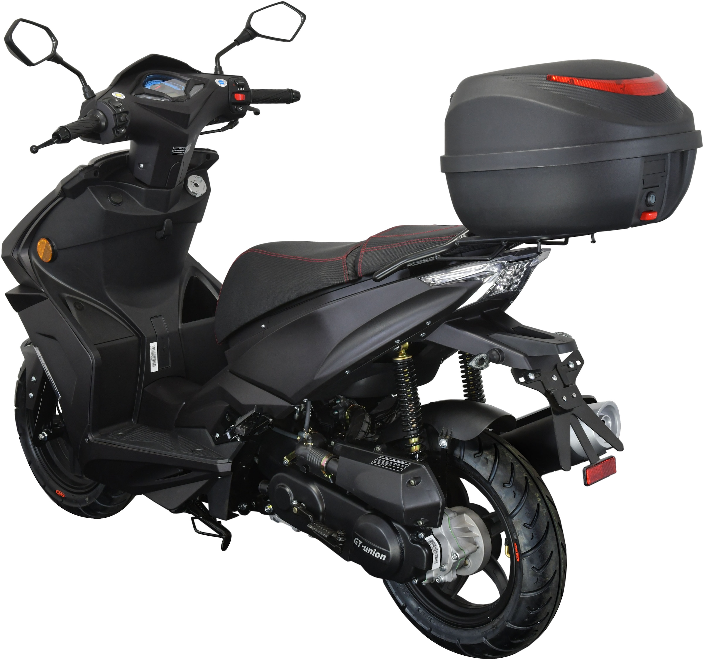 GT UNION Motorroller »Striker 45«, 49,5 cm³, 45 km/h, Euro 5, 3 PS, (Set, mit Topcase), Luftgekühlter Motor