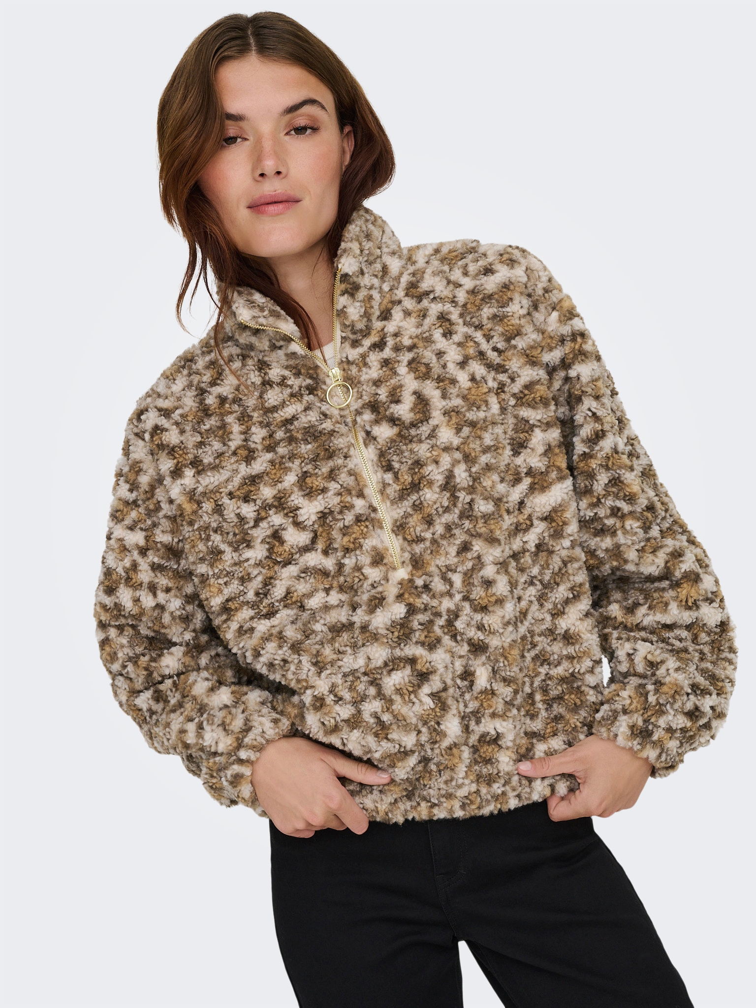 ONLY Sweatjacke "ONLXENA L/S TEDDY BOX SWT" günstig online kaufen