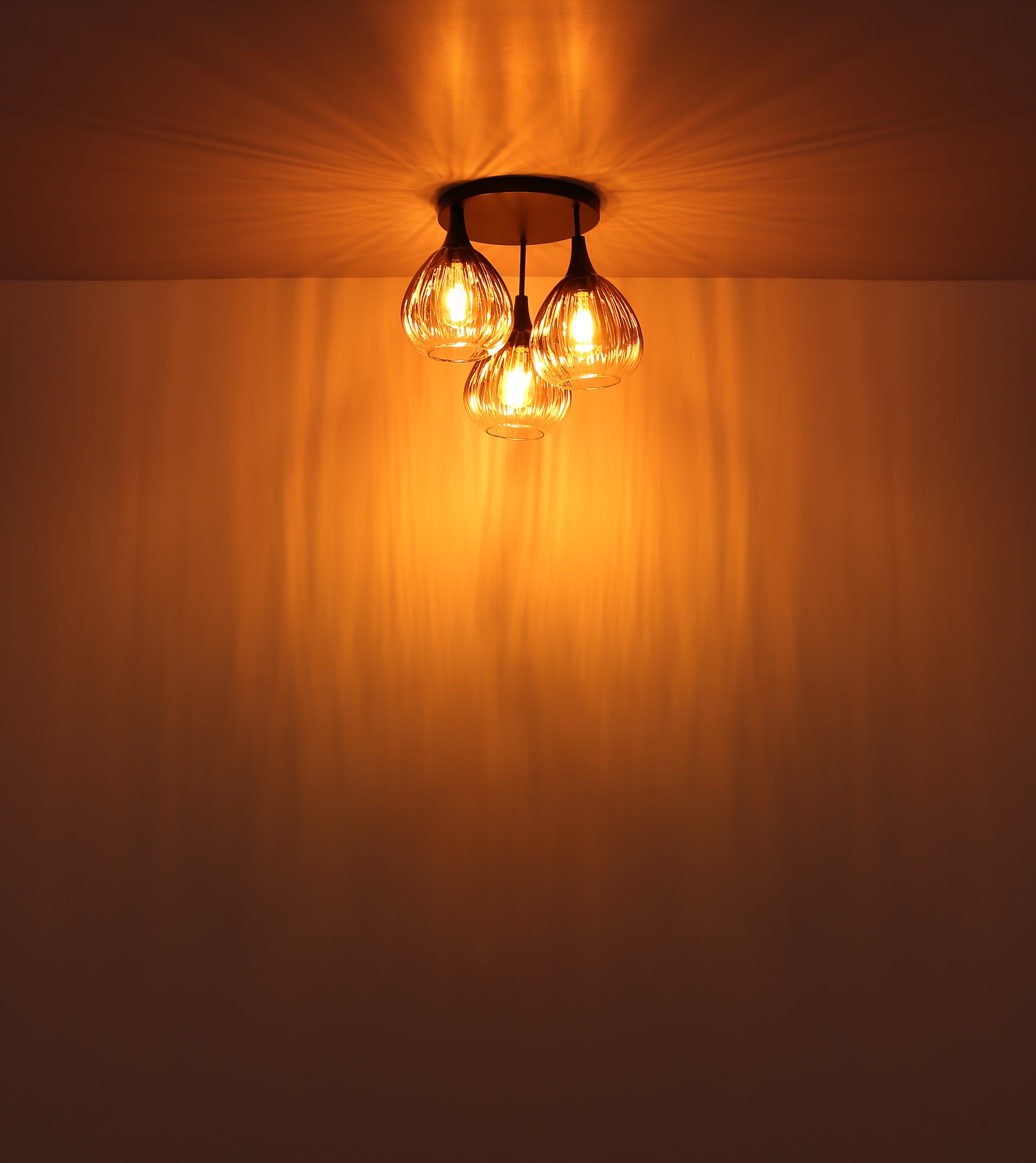 GLOBO LIGHTING Deckenleuchte »OLSEN«, Leuchtmittel E27 | ohne Leuchtmittel, Deckenlampe/Glas rauchfarben/klar verlaufend/Wohnzimmer