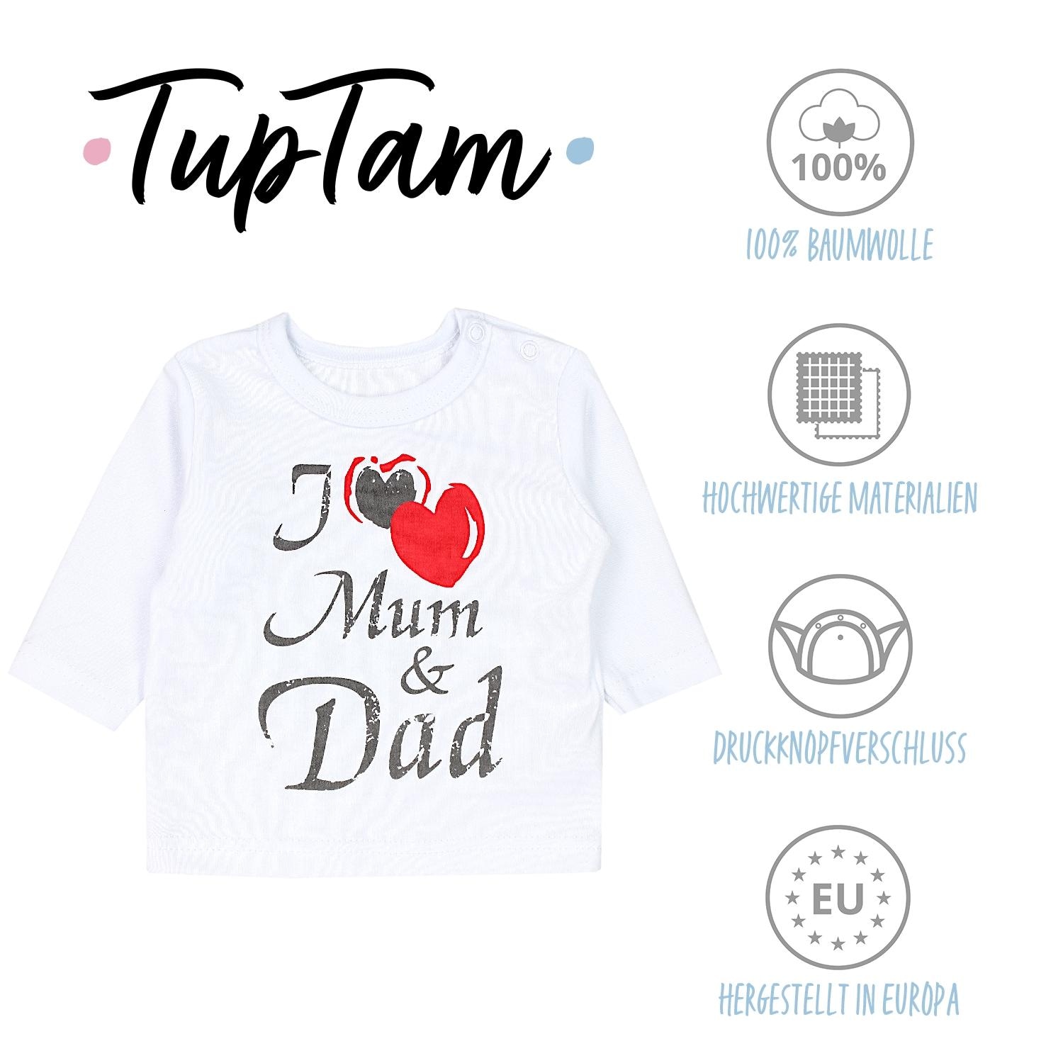 TupTam Langarmshirt »Shirt Unisex Baby Langarmshirt mit Spruch Aufdruck 3er Set«