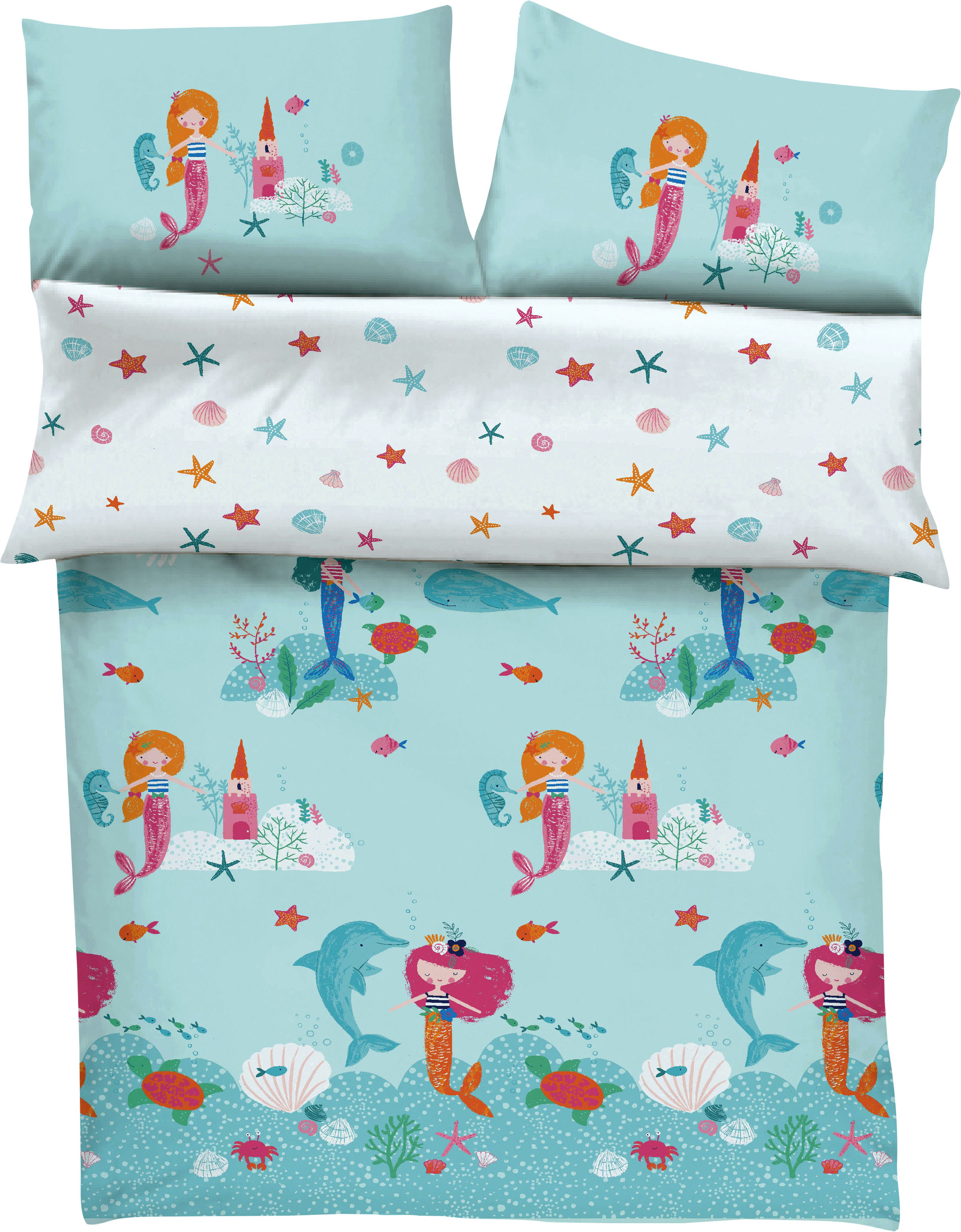 s.Oliver Junior Kinderbettwäsche "Meerjungfrau" mit Meerjungfraumotiven günstig online kaufen