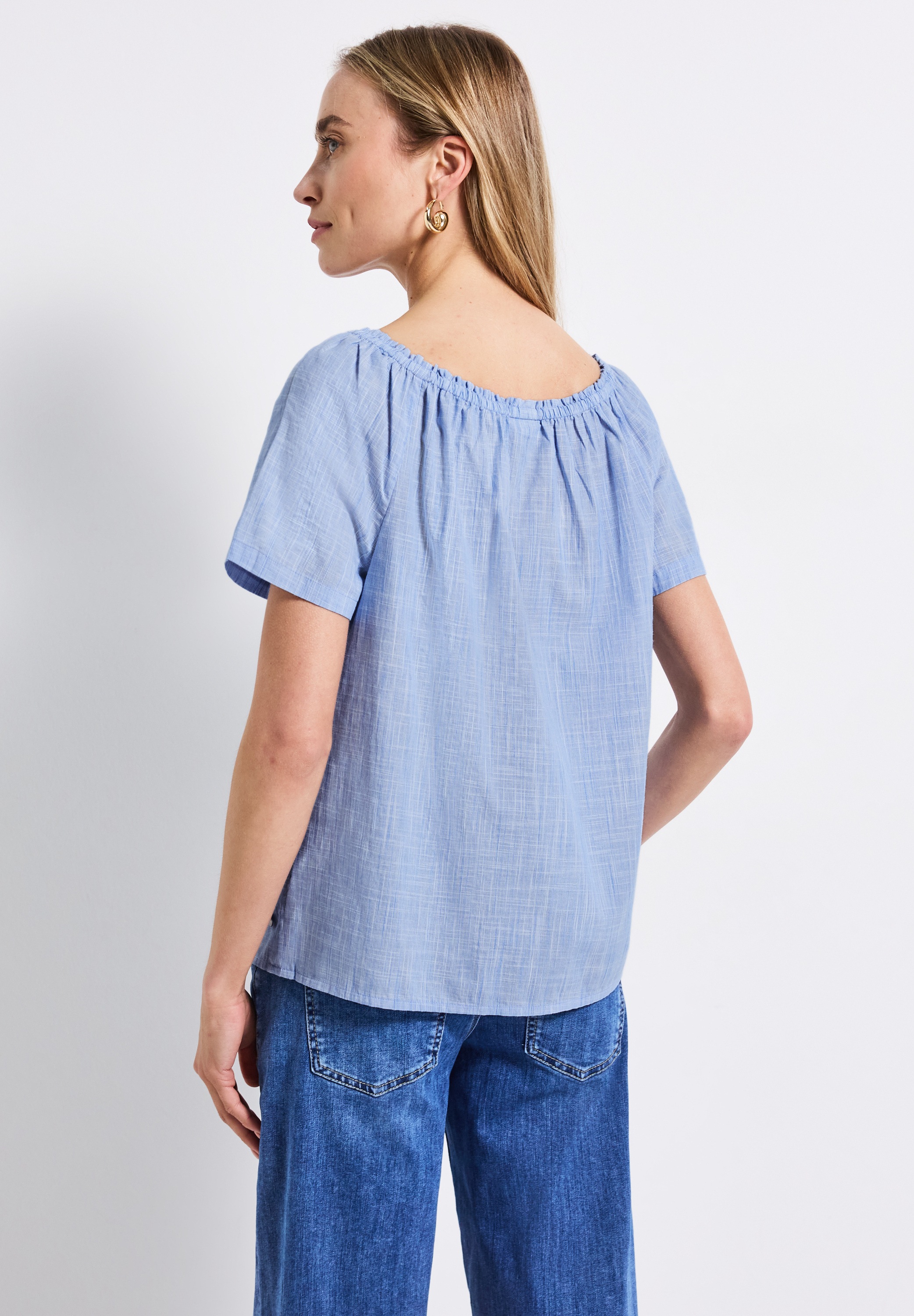 STREET ONE Carmenbluse, in Unifarbe günstig online kaufen