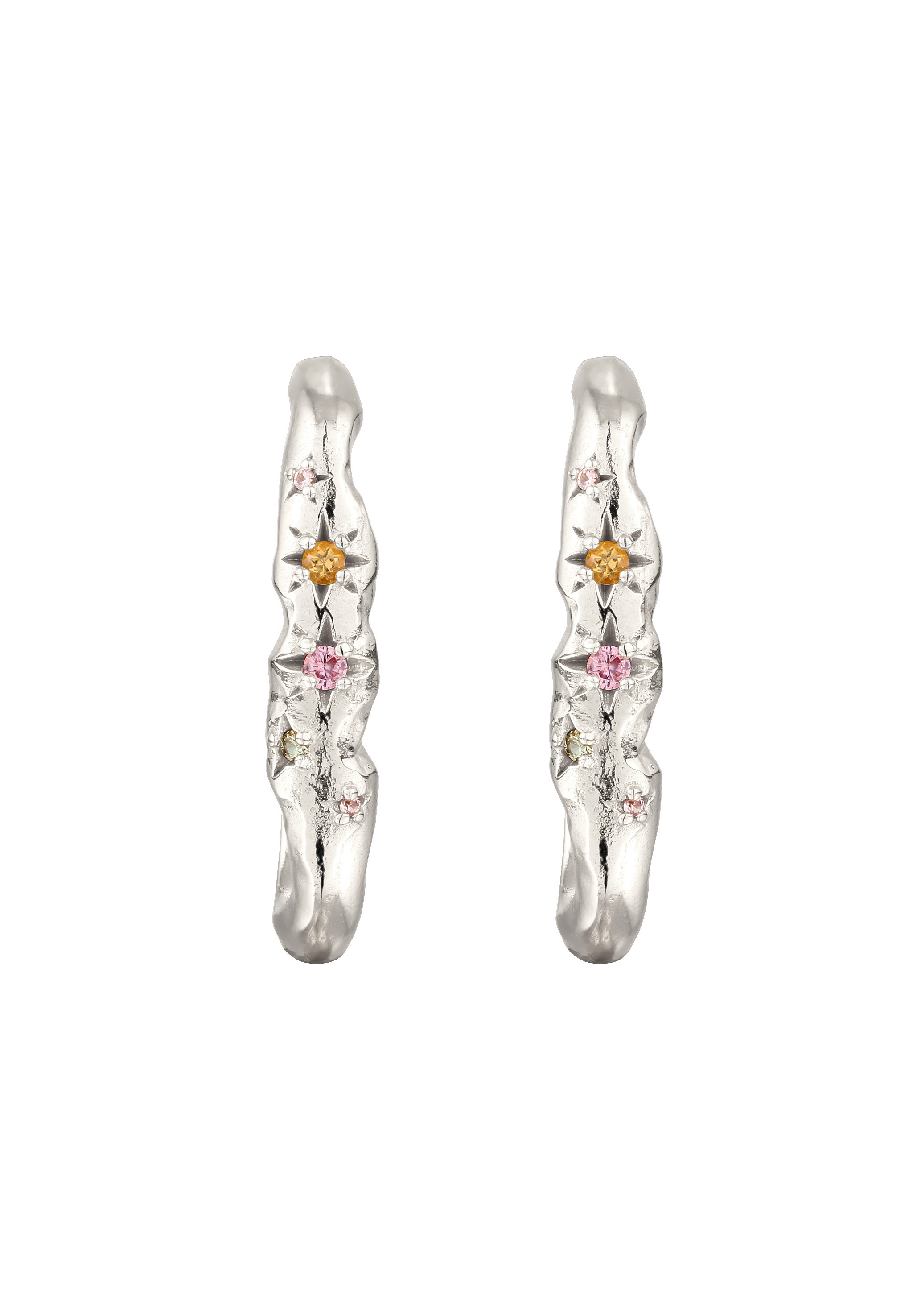 HAZE & GLORY Paar Ohrstecker »Ohrringe Synthetische Turmalin Gelb Citrine 925 Sterling Silber«