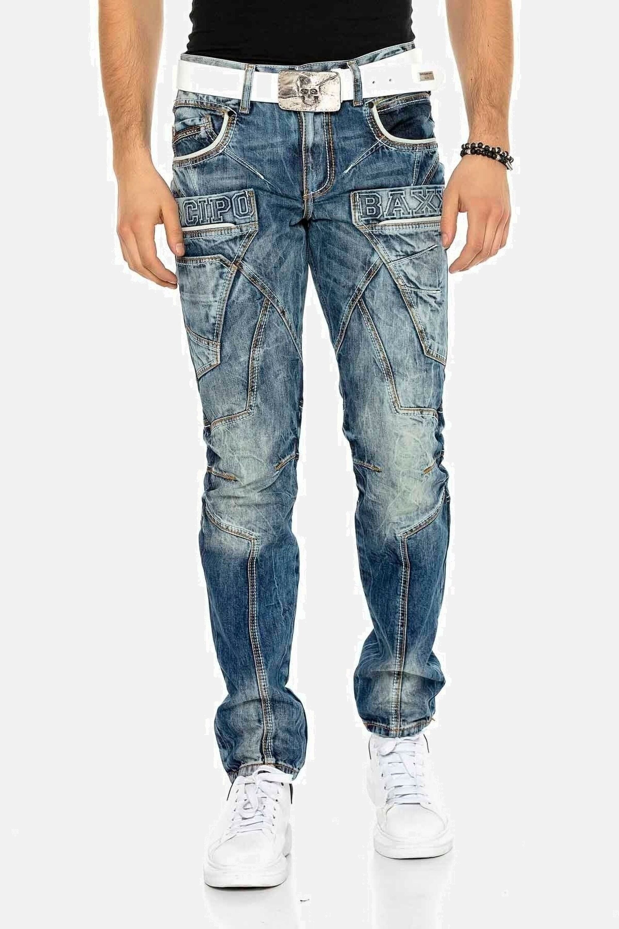 Tapered-fit-Jeans »Jeans«, mit Kontrastnähten und Seitentaschen, CD-391