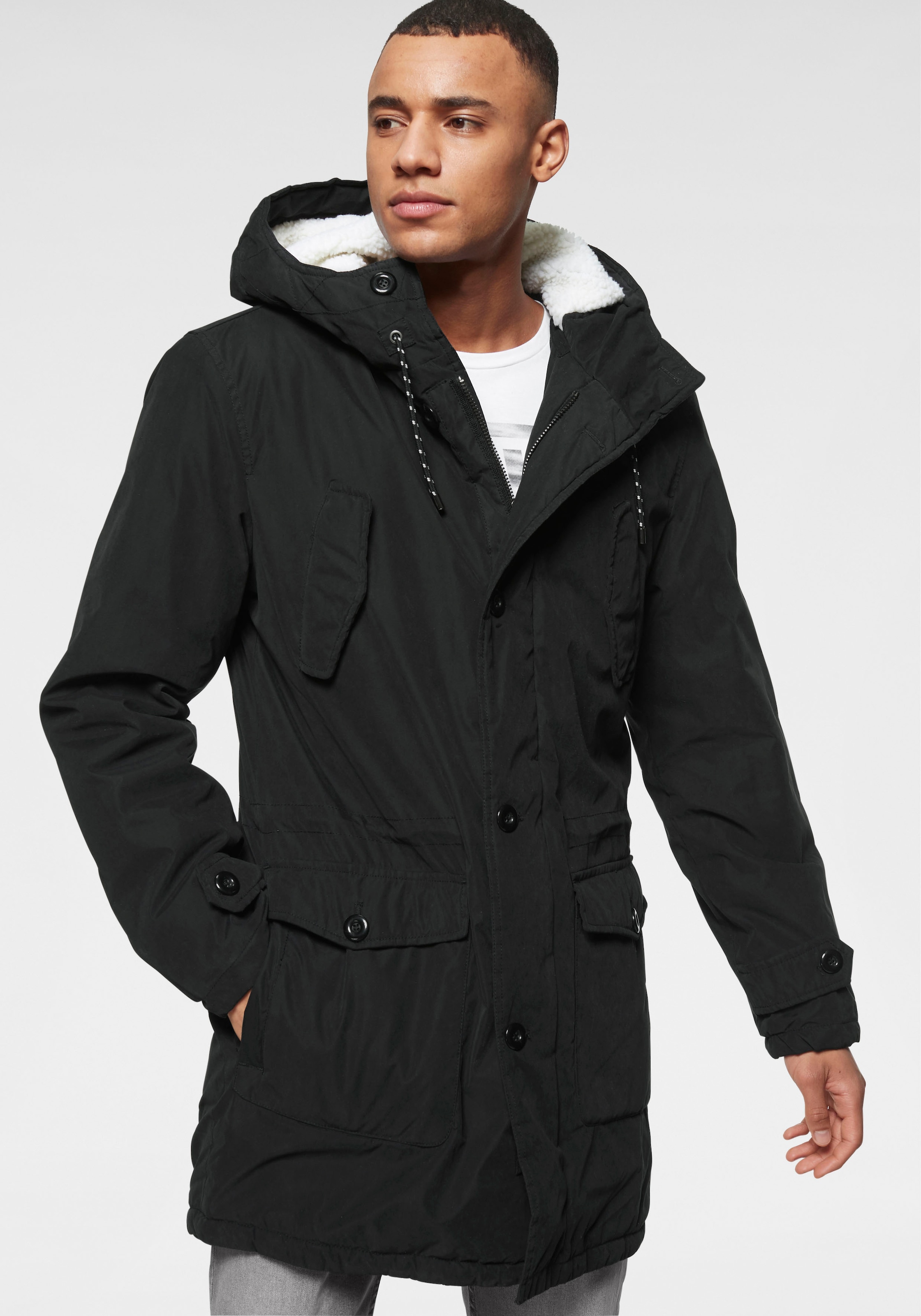 Bruno Banani Parka, mit Kapuze, Winterjacke mit Teddy Fleece gefüttert und günstig online kaufen